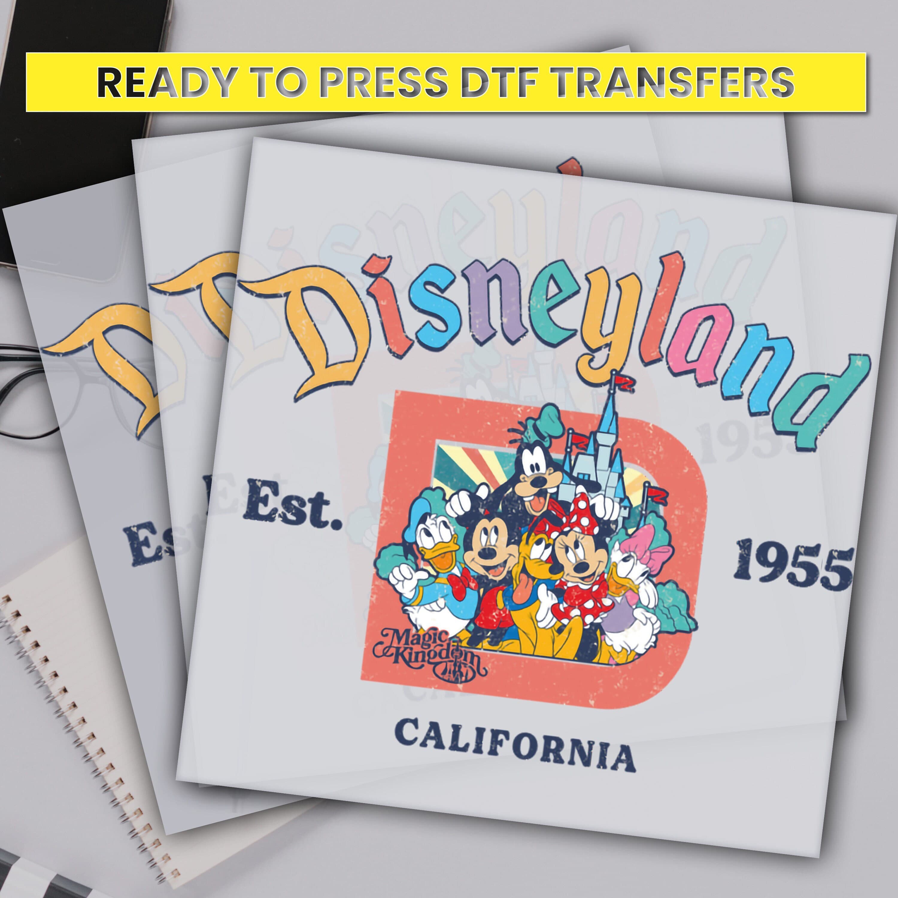 Disneyland Est 1955 California, Mickey and Friends Dtf Transfer, Ready For Press, Custom Dtf Transfers, Full Color Heat Transfer, DTF Prints