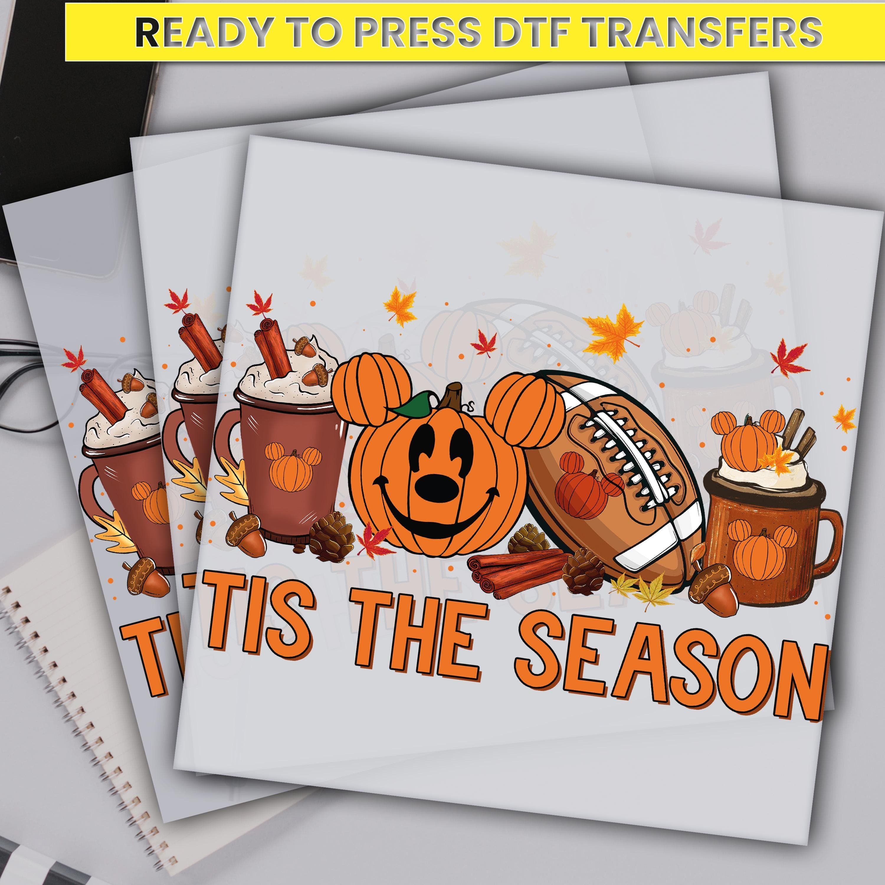 Tis The Season Dtf Transfers, Football Leaves Lattes & Pumpkin Dtf Prints, Ready For Press, Custom Dtf Transfers, Full Color Heat Transfers - image 5