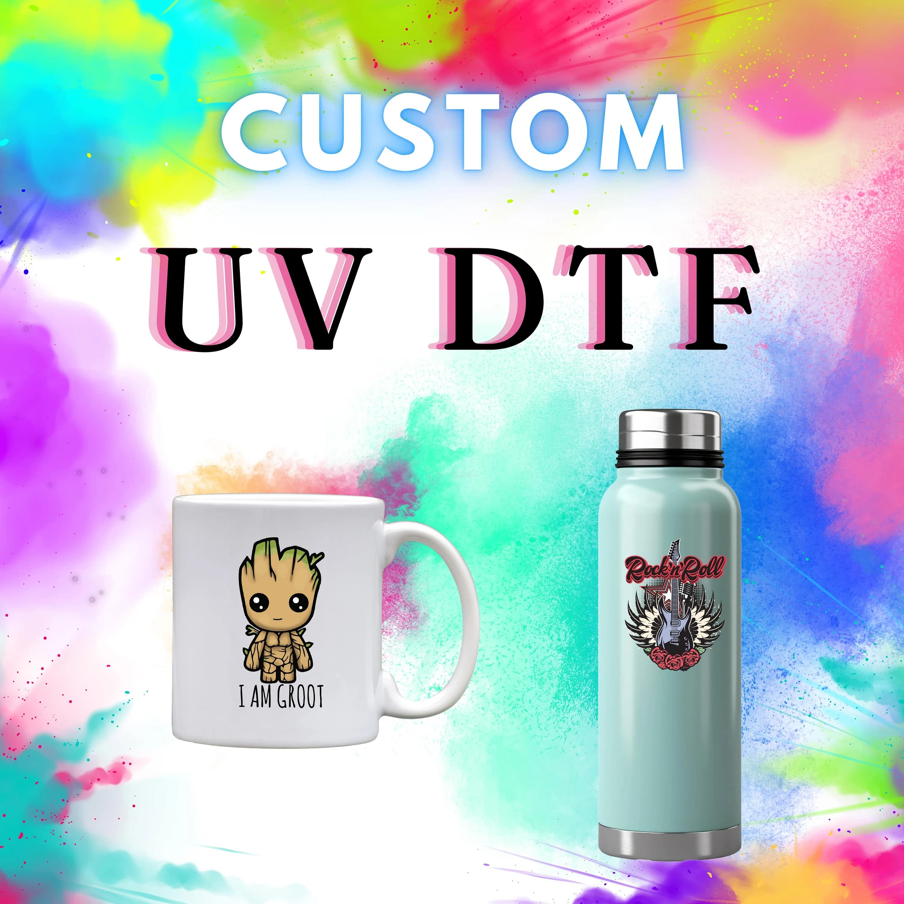 UV Dtf, Custom UV Dtf Transfers, Custom Stickers, Ready For Apply, UV Dtf Gang Sheet, Cup Wrap Uv Dtf, High Quality Prints, Uv Dtf Decals