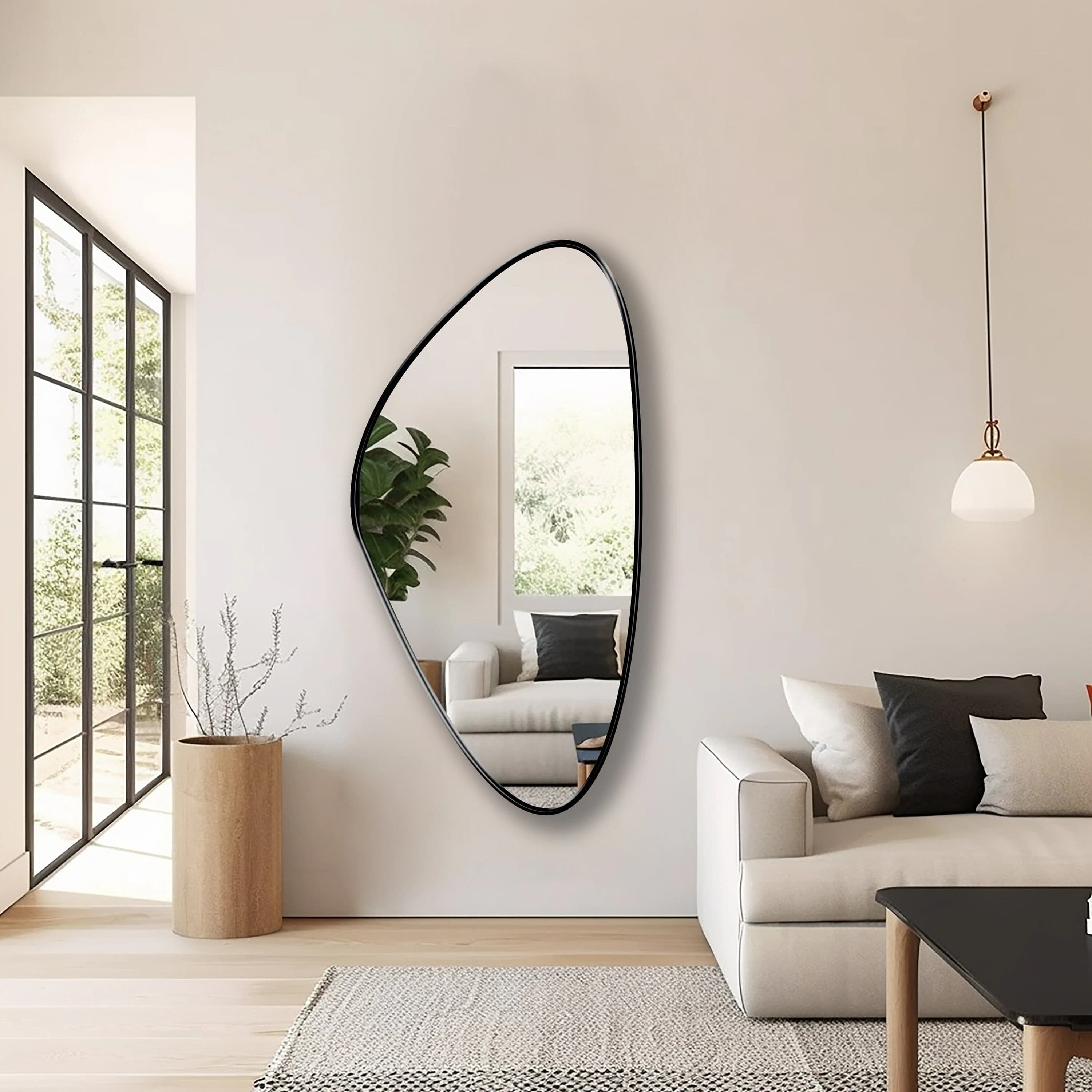 Asymmetrical Mirror, Triangle Mirror, Irregular Mirror, Aesthetic Oblong Mirror, Abstract Wall Mirror - Statement Piece for your Home Decor