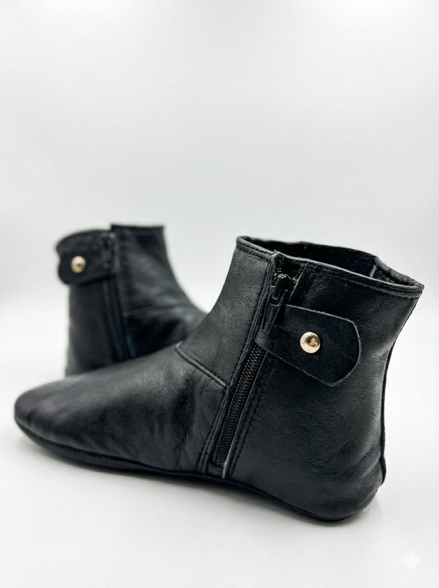 Leather Khuffain Socks: Islamic Winter Moccasins, Halal Prayer Footwear