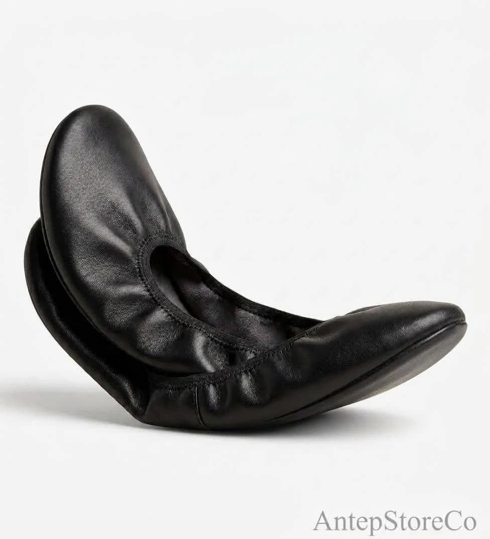 Handmade Genuine Leather Georgian Dance Shoes, Folk Ballet Slippers (Black)