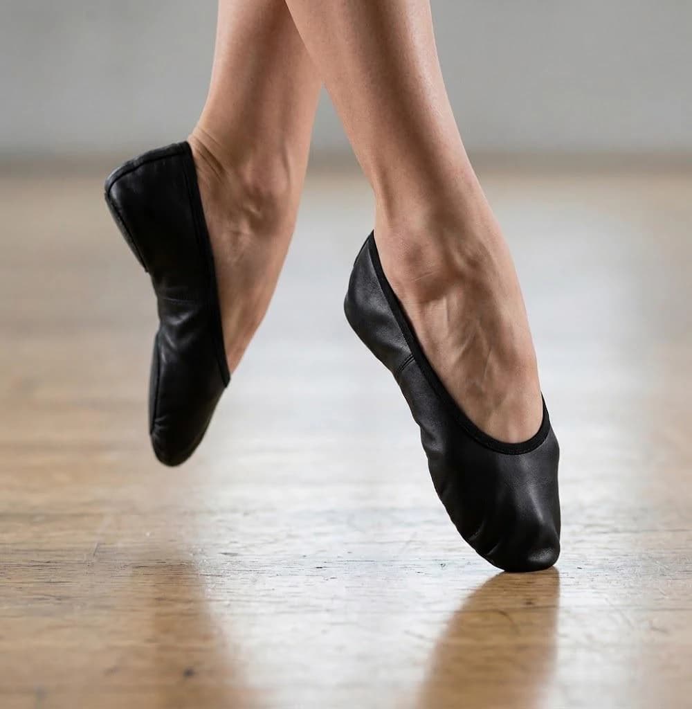 Handmade Genuine Leather Georgian Dance Shoes, Folk Ballet Slippers (Black) - image 4