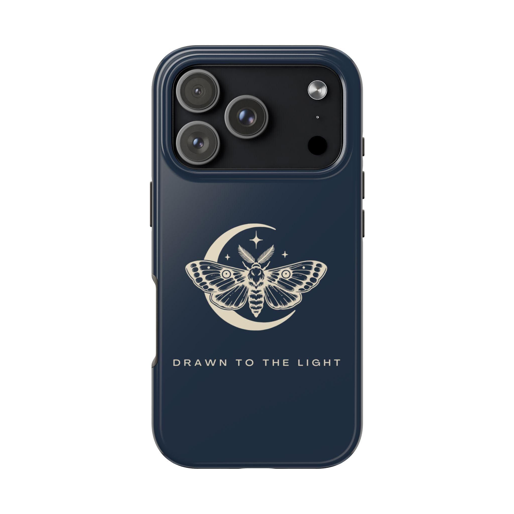 Drawn to the Light Phone Case, Moth and Crescent Moon iPhone Cover, Gothic Celestial Aesthetic Case - image 4