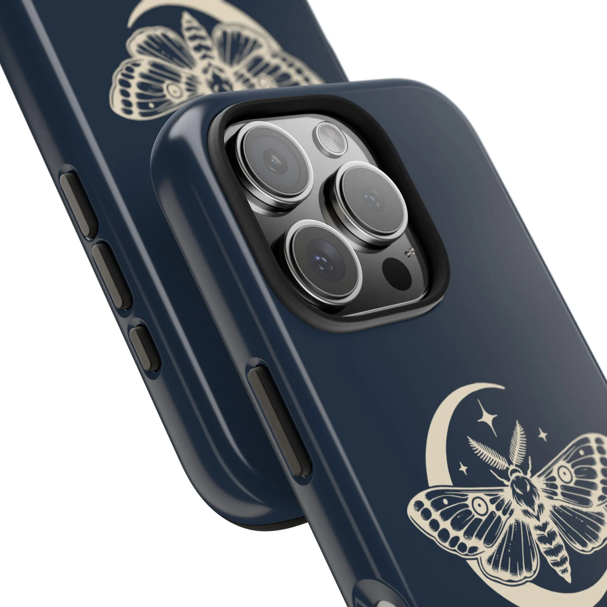 Drawn to the Light Phone Case, Moth and Crescent Moon iPhone Cover, Gothic Celestial Aesthetic Case - image 2