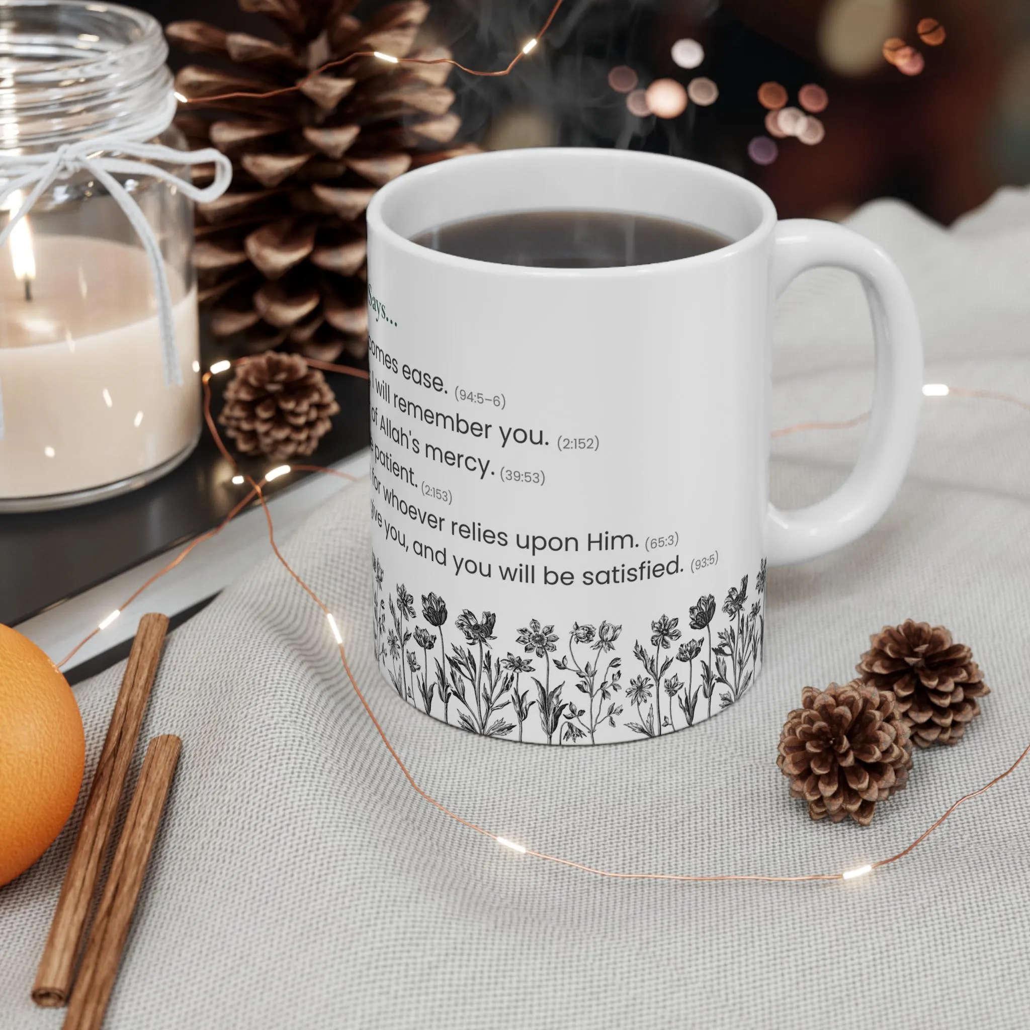 You Say Allah Says Mug, Islamic Motivational Coffee Mug, Quran Reminder Mug, Floral Muslim Gift, Inspirational Ceramic Cup - image 5