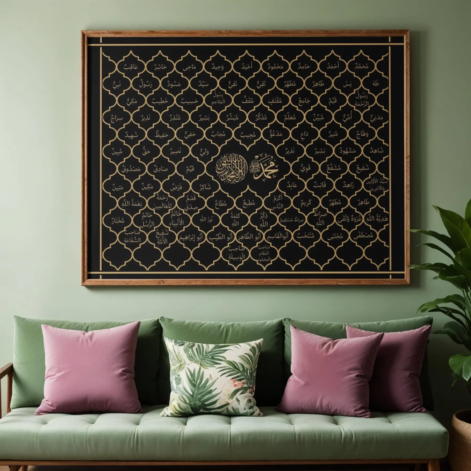 Compilation of the 99 Names of Prophet Muhammad Wall Art, Islamic Digital Print, Asma Nabi Poster, Arabic Calligraphy, Printable Decor - image 3