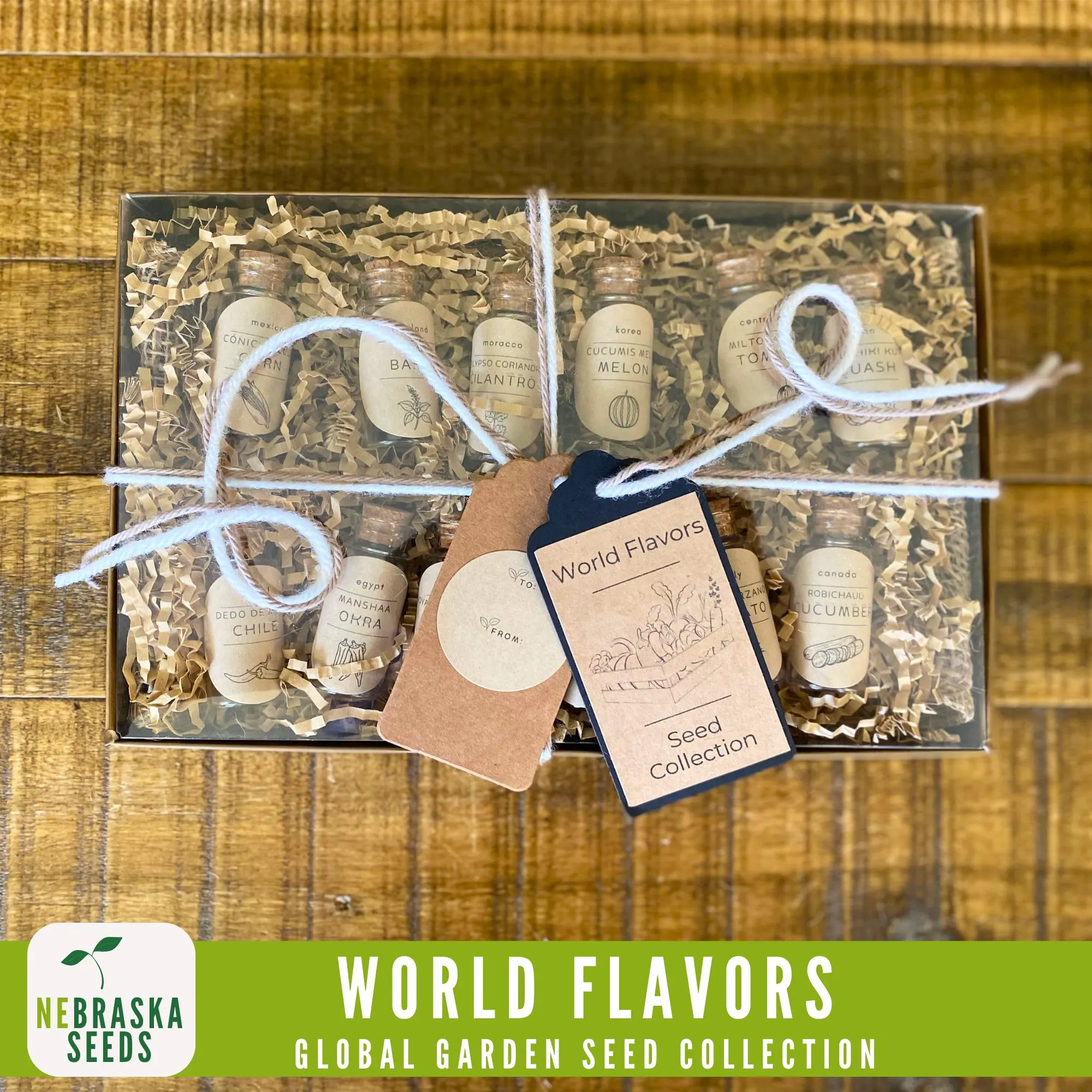 Beautifully packaged international seed collection gift box for plant lovers