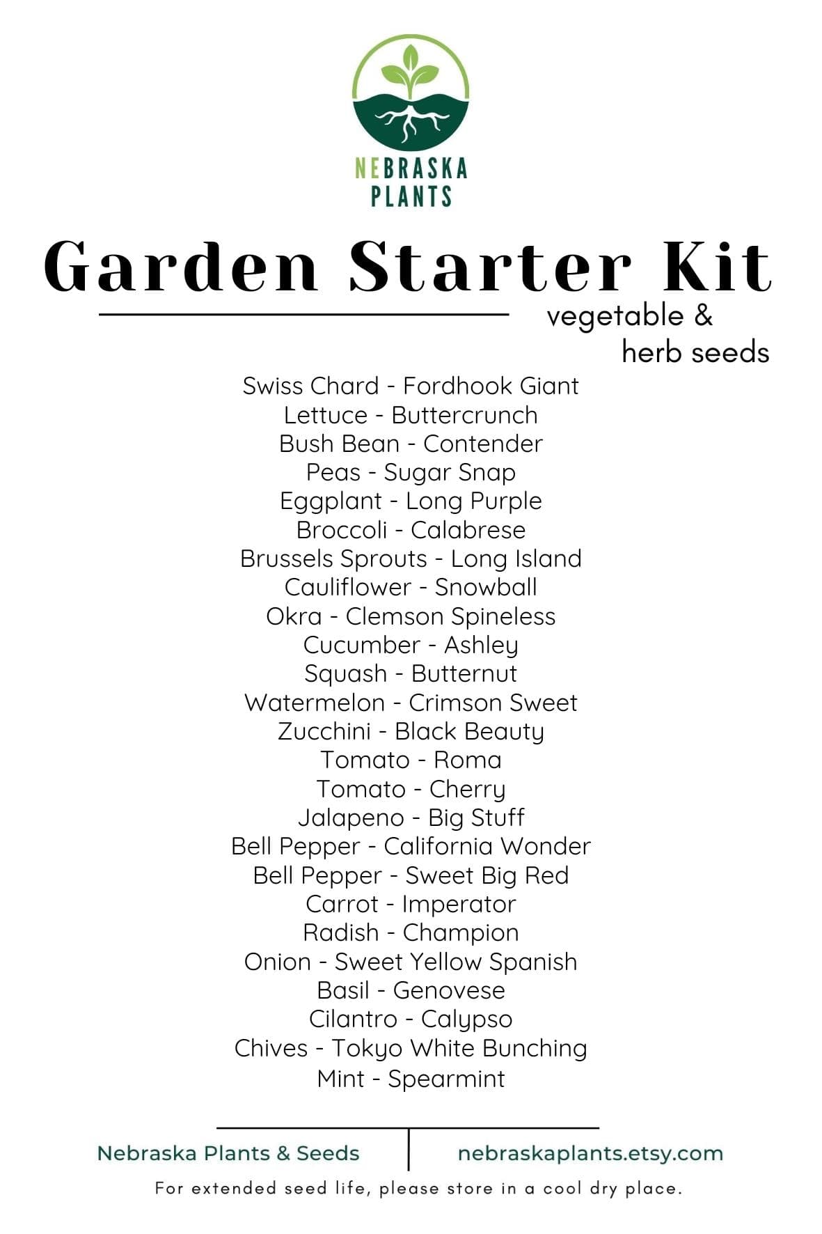 Easy-grow seed collection for starting a small garden at home