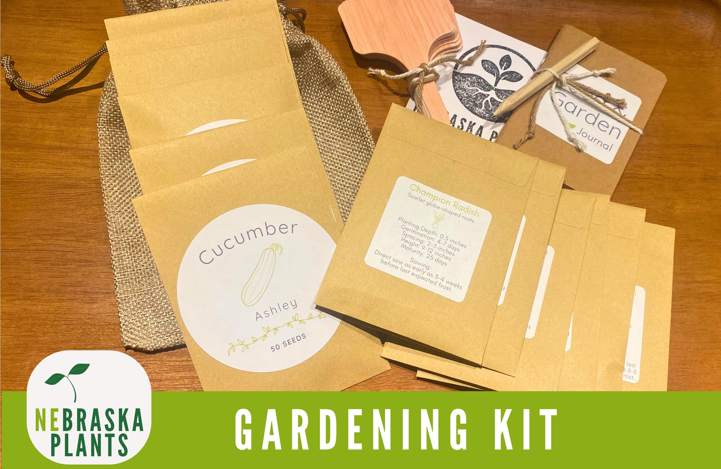 Eco-friendly garden seed collection gift set with organic, heirloom seed packets for planting