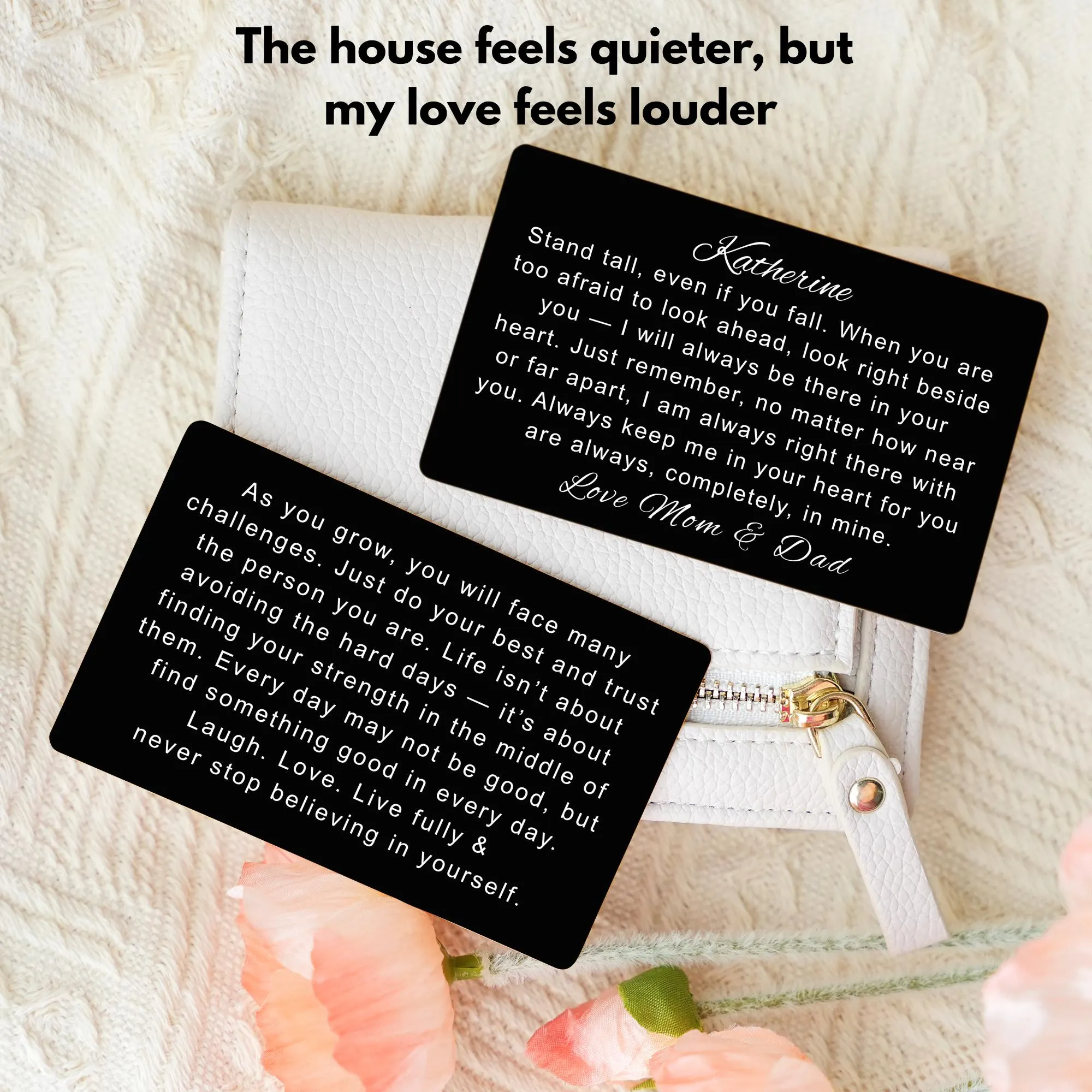 College Bound Personalized Gift From Mom Metal Wallet Card Gift For College Dorm Gift Going To College From Dad For Son Daughter Going Away - image 3
