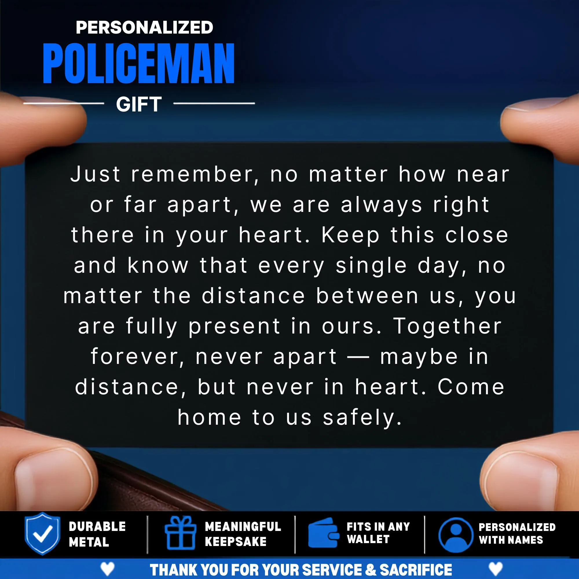 Law Enforcement Gift Metal Wallet Personalized Police Academy Graduation Gift Police Dad Gift Police Officer Policeman Gift For Men Women