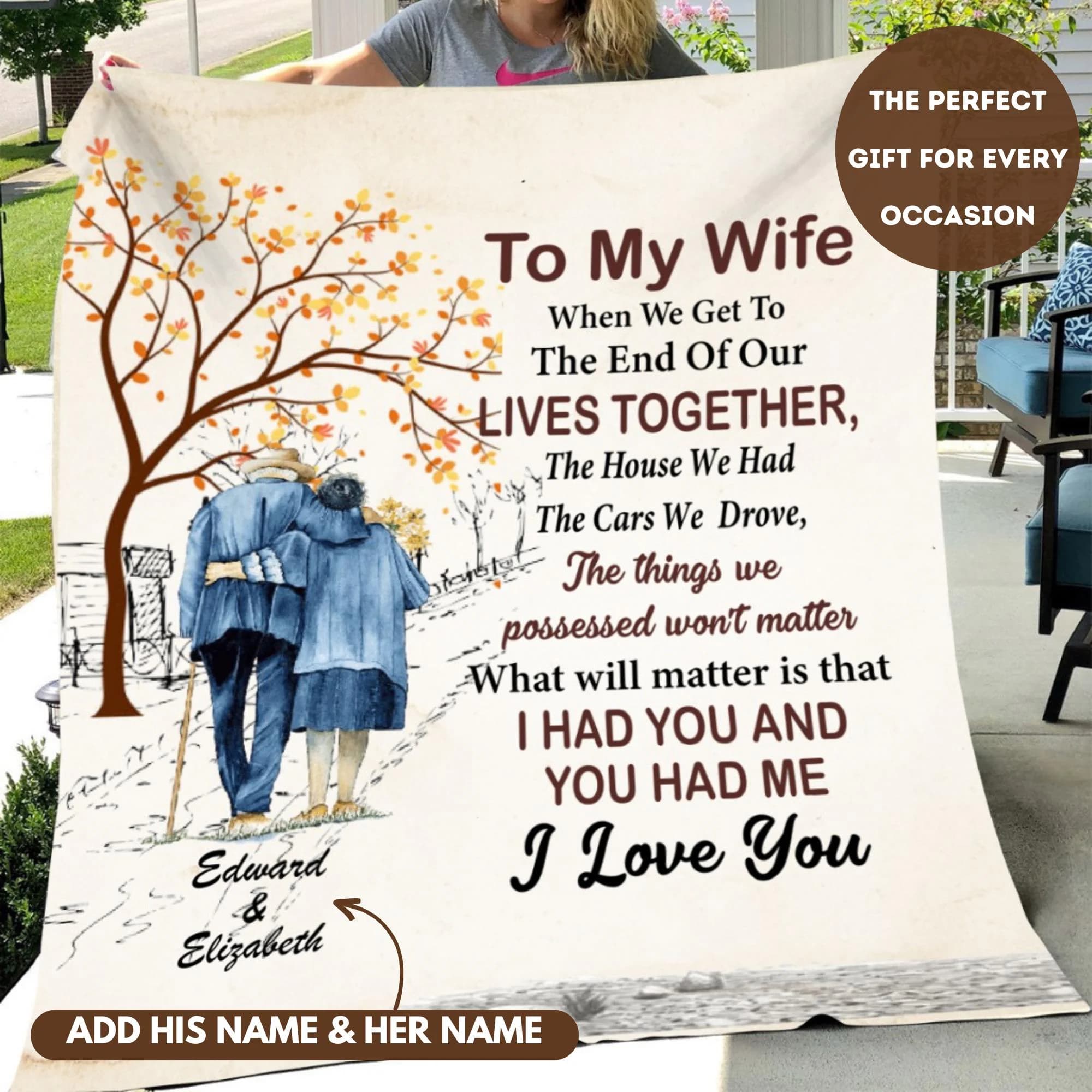 Wife Birthday Gift Blanket Personalized Wife Anniversary Present Romantic Message Love Memento Gift Wife Romantic Gift Celebration Spouse
