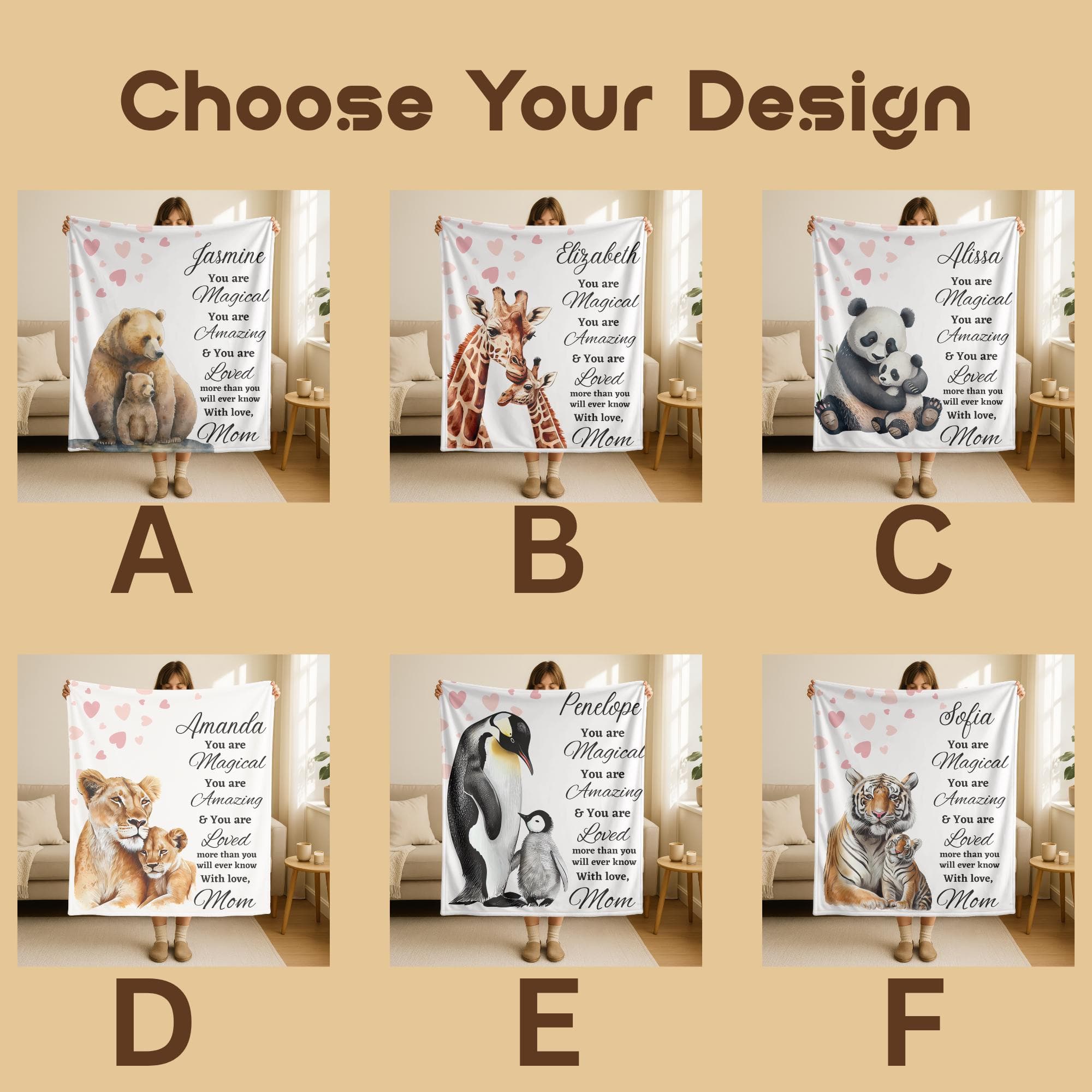 Baby Blanket for Kids Custom Blanket Boys Girls, Personalized Name Blanket Newborns, Baby Nursery Decor, Baby Shower Birthday Gift Giraffe - image 3