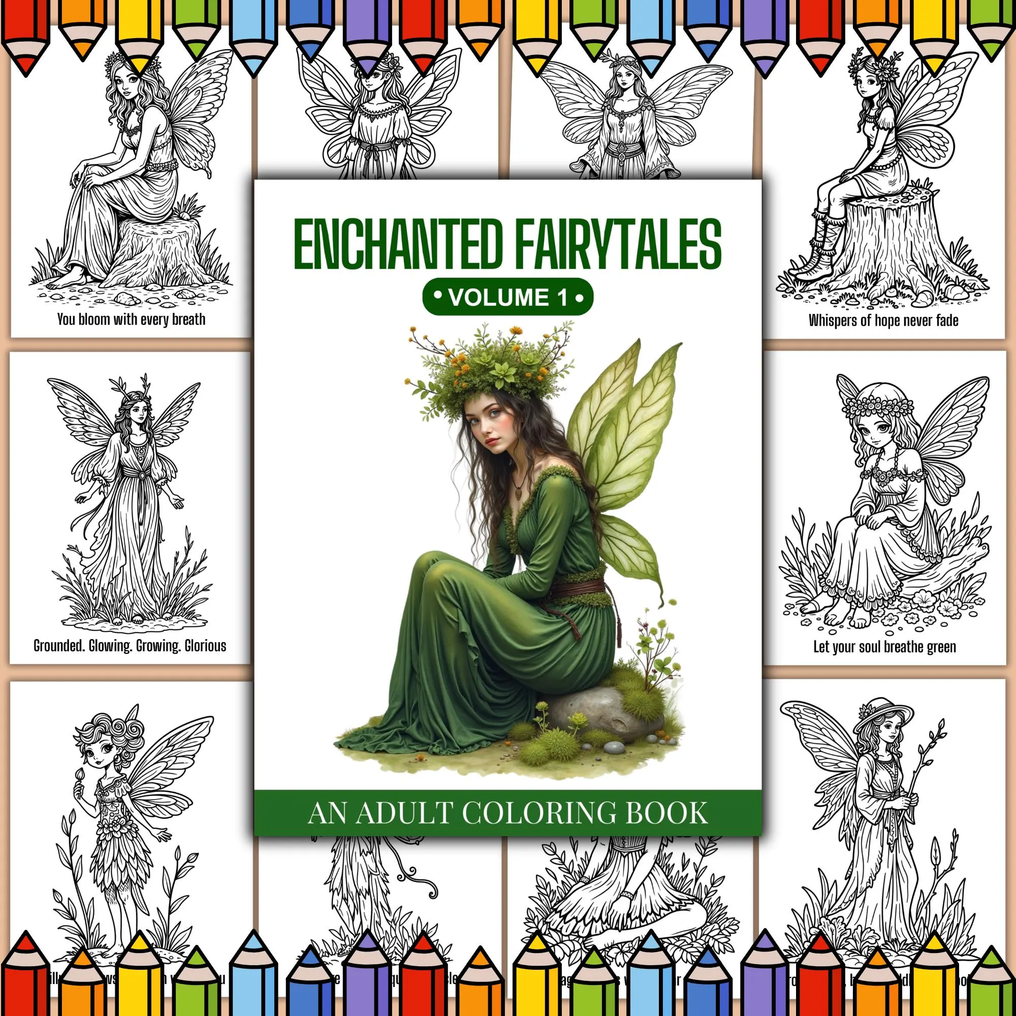 Fantasy Fairy Coloring Book For Adults