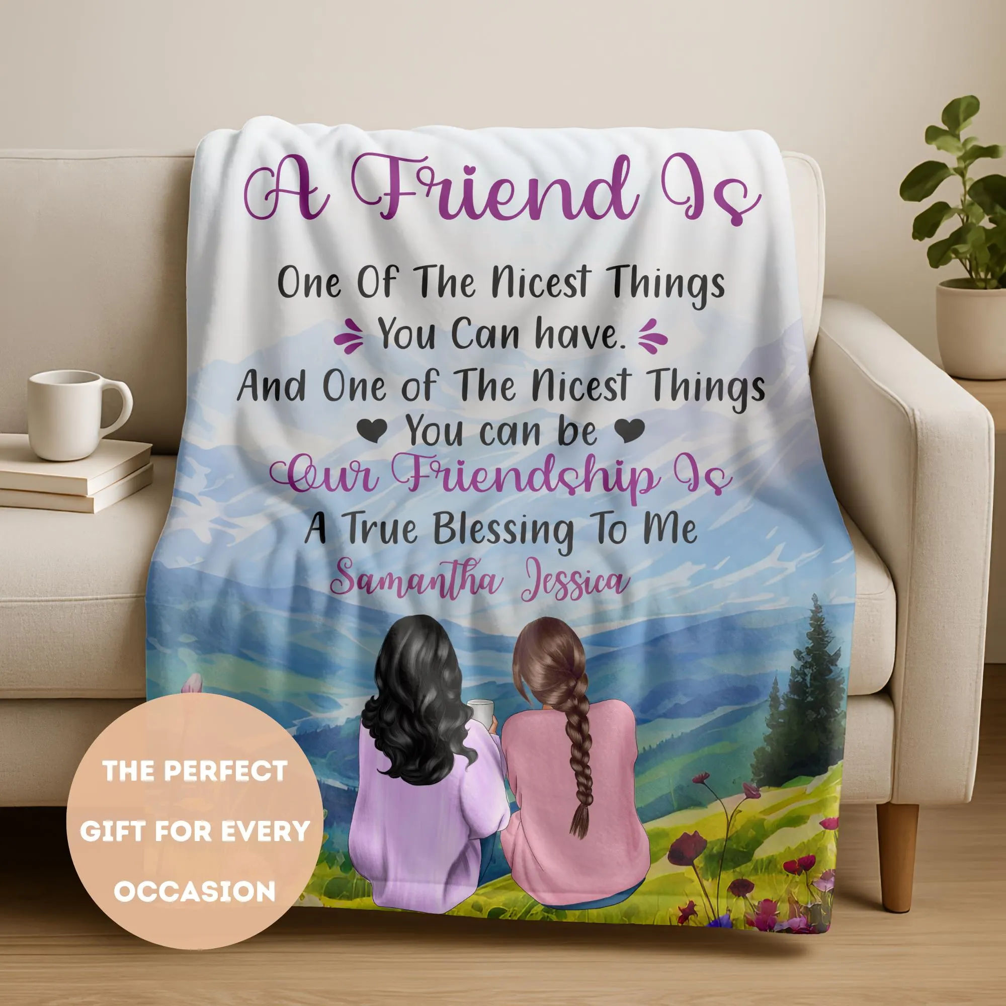 Teen Girl Friendship Gift, Personalized Best Friend Blanket Gift, Sherpa Fleece Cozy Throw, Personalized Custom Design Friend Gift Idea, Dorm Room Decor Gift Teen, Bedroom Throw Blanket