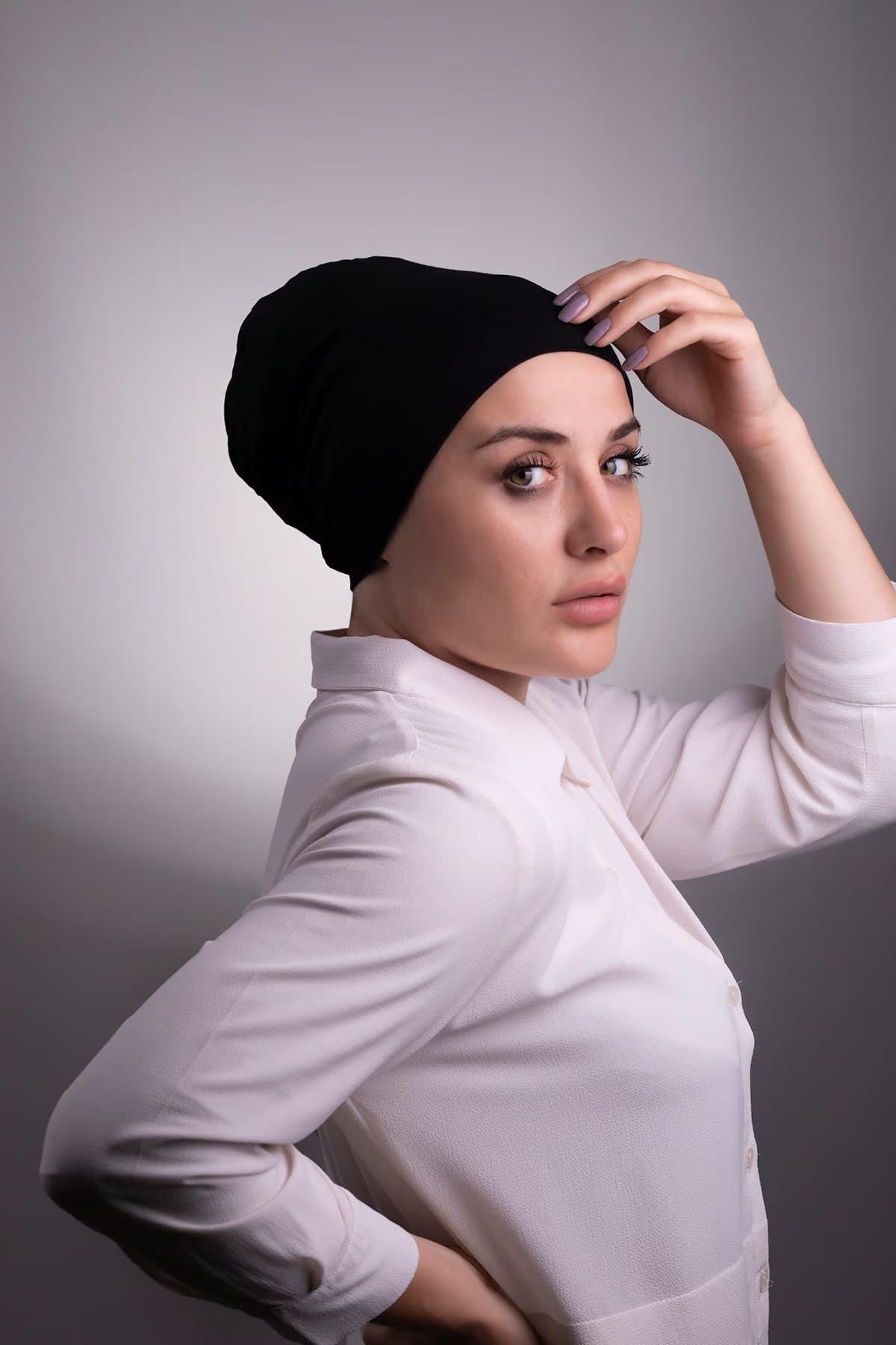 Fashionable and Ready: Interlaced Hijab Bonnet in Viscose Fabric - Stylish Cancer Cap - Stylish Headwear Choice - Instant Hijab Elegance - image 4