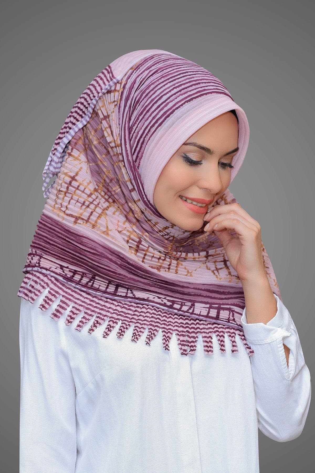 Instant Floral Pleated Hijab Scarf Ready-to-Wear Modest Shawl in Beautiful Multi-Color Options, Hijab Scarf, Scarf for Women Shawl For Women - image 4