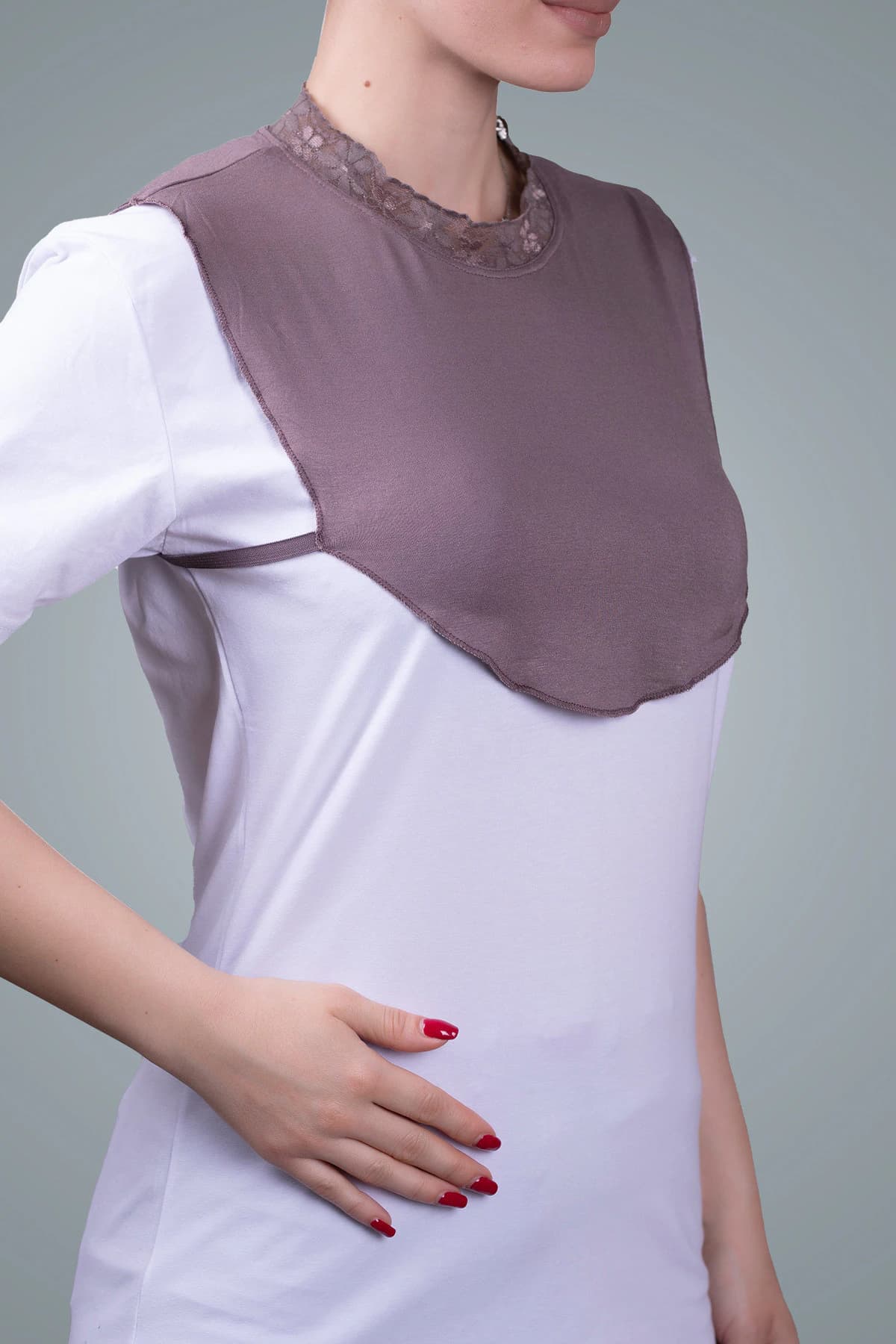 Viscose Fabric Lace Collar Hijab Neck Cover- Gift For Müslim - image 3