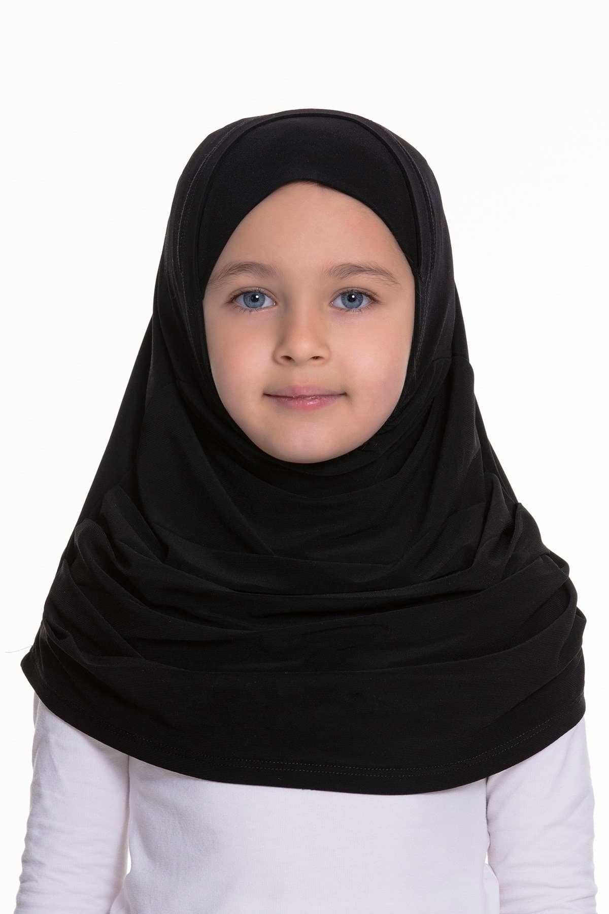Stylish Kids' Headwear: Ready-made Snap-on Children's Hijab Cap, Muslim Wear for Kids, Fashionable Children's Head Scarf