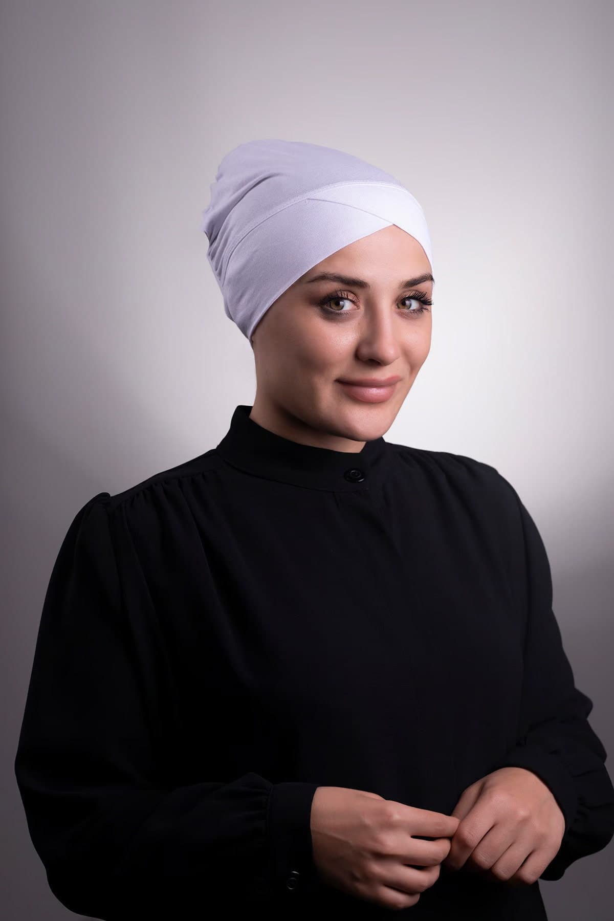Stylish Headwear Choice: Viscose Fabric Ready Interlocking Underscarf with Single Stripe, Instant Hijab Elegance, Stylish Cancer Cap - image 5