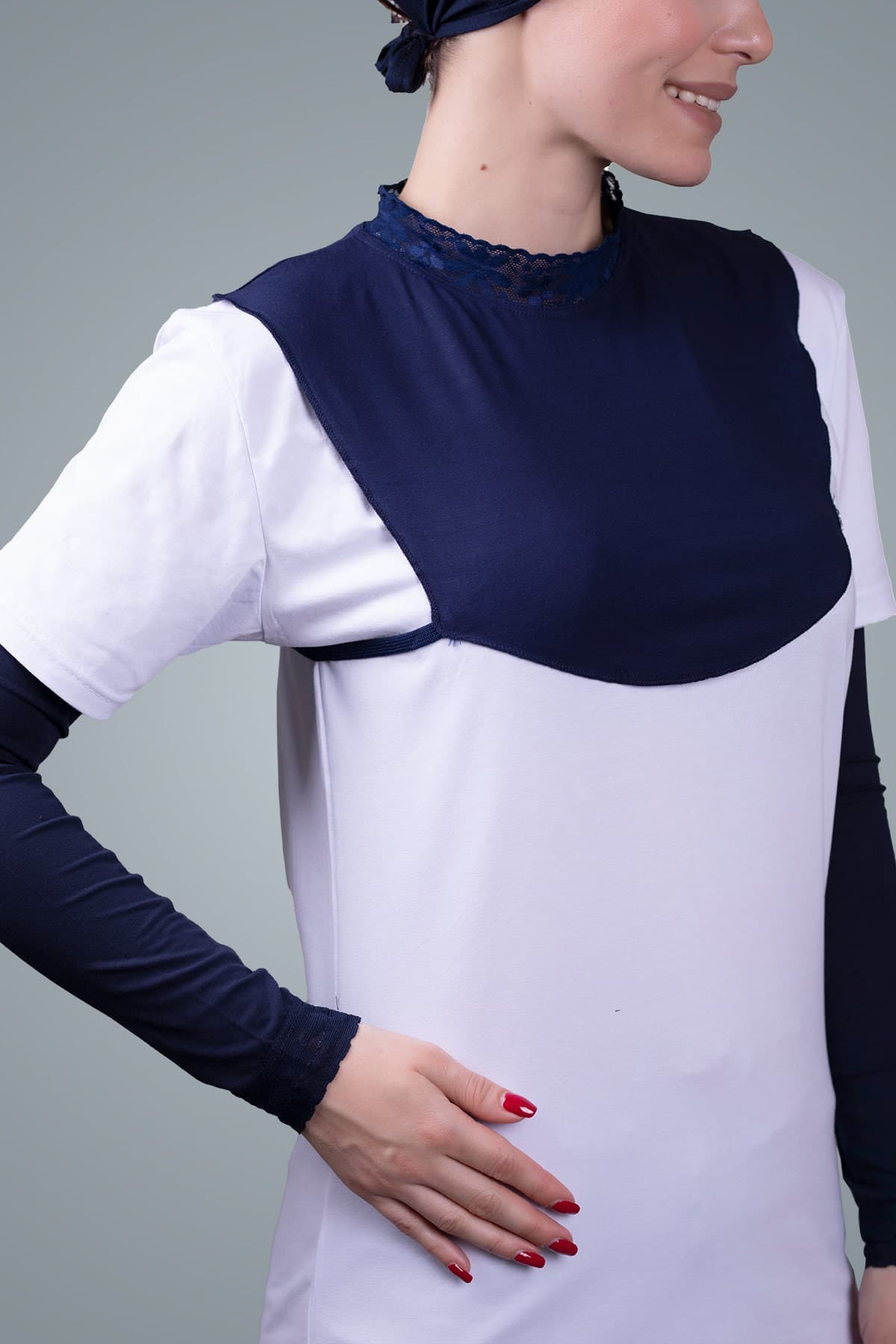 Viscose Fabric Lace Collar Hijab Neck Cover- Gift For Müslim - image 5