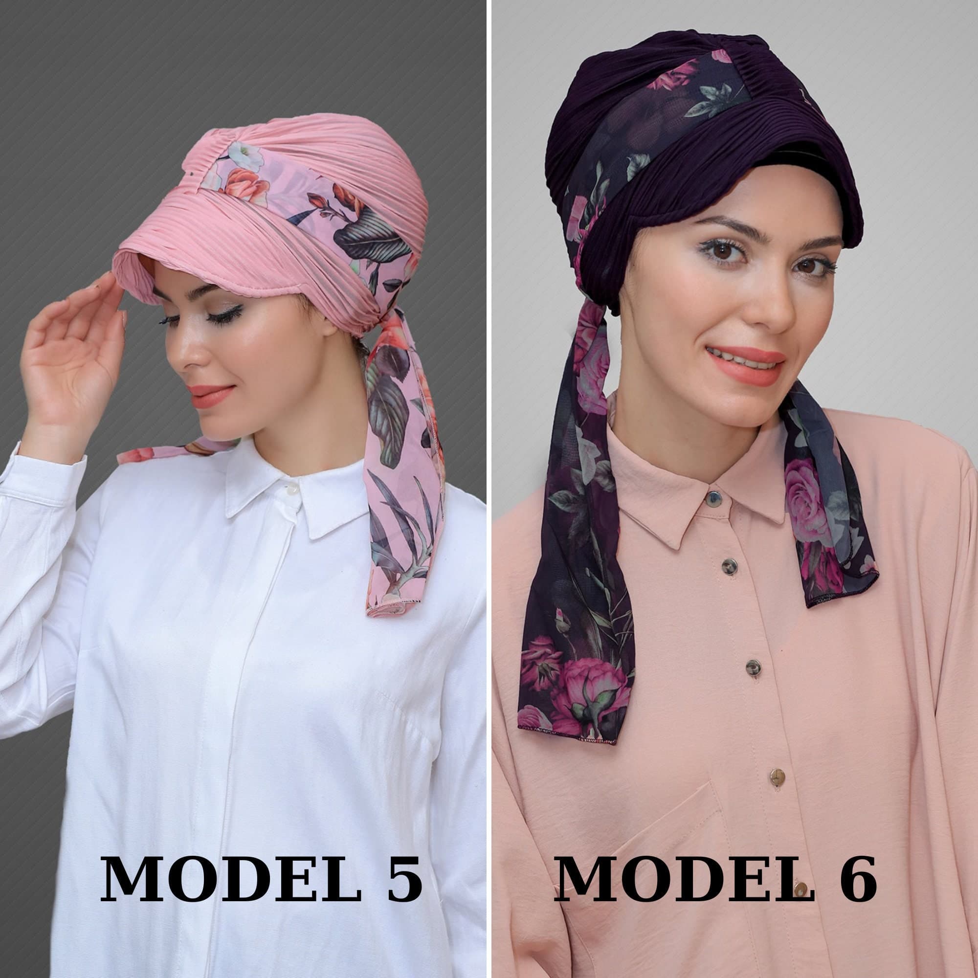 Stylish Hat Bonnet Cap | Chiffon Belted Design for Fashionable Hijab, Ready-to-Wear Hijab for Women - image 4