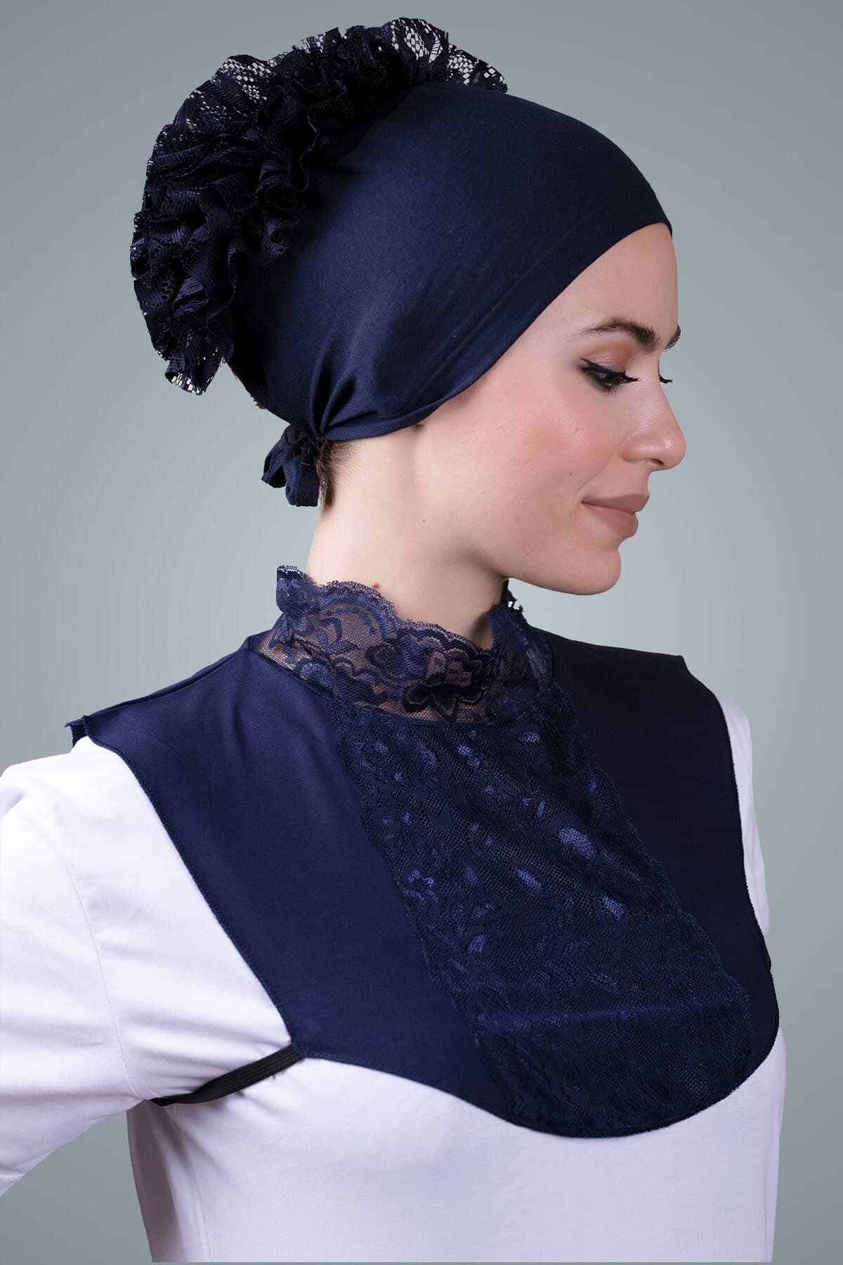 Hijab Neck Collar Viscose Fabric Chest Lace - image 3