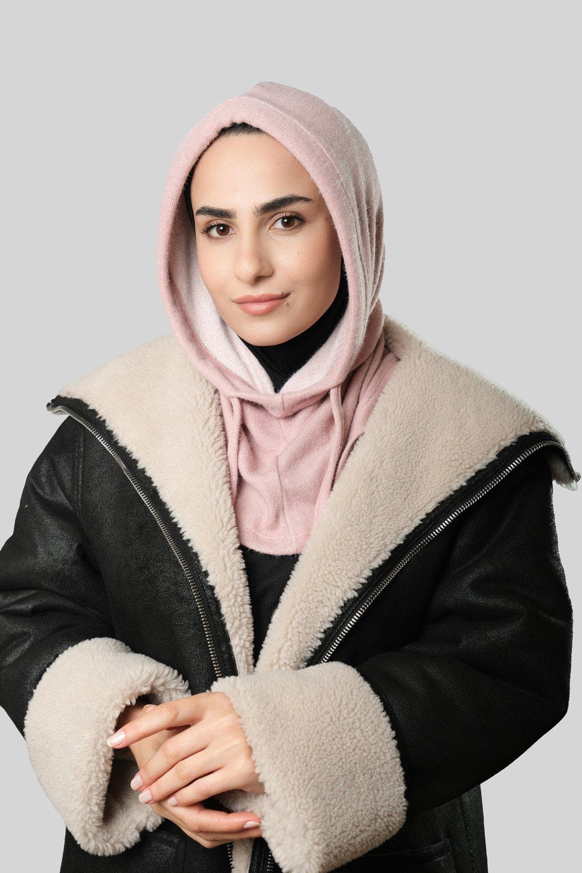 Stylish Plush Balaclava with Drawstring | Cozy Winter Hat & Neck Warmer in Various Colors, Adjustable Jakar Design for Cold Weather