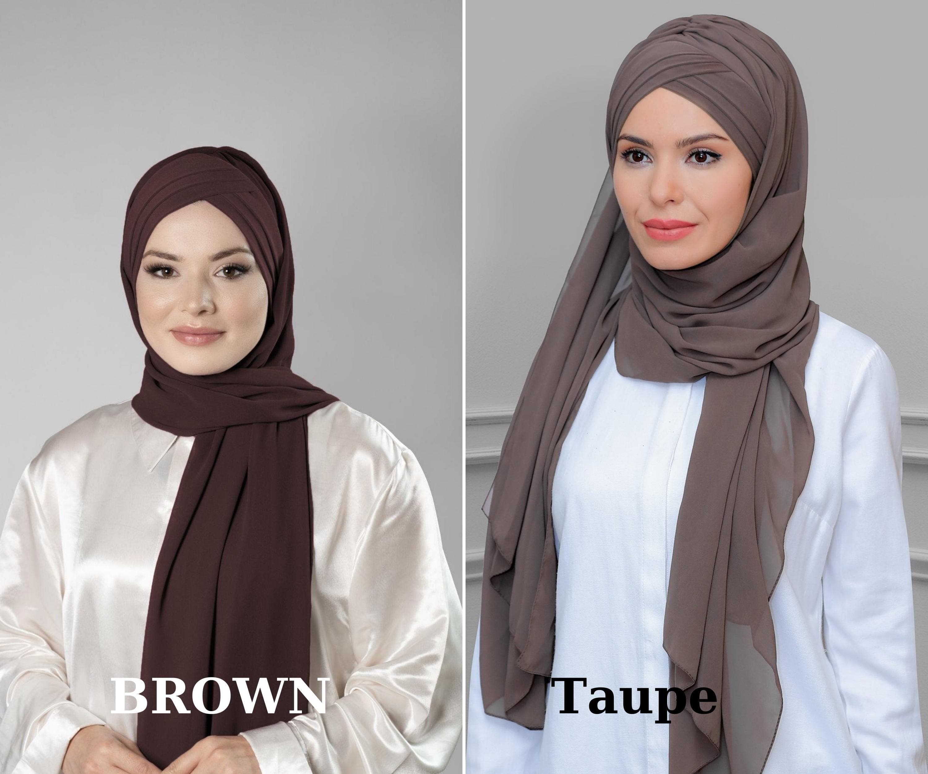 Multi-Color Chiffon Hijab Scarf | Instant Bonnet and Three-Band Style for Women’s Modest Fashion, Hijab Scarf,  Hijab Dress Fashion - image 3