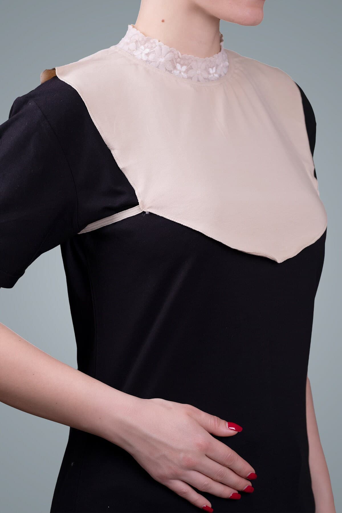 Viscose Fabric Lace Collar Hijab Neck Cover- Gift For Müslim - image 2
