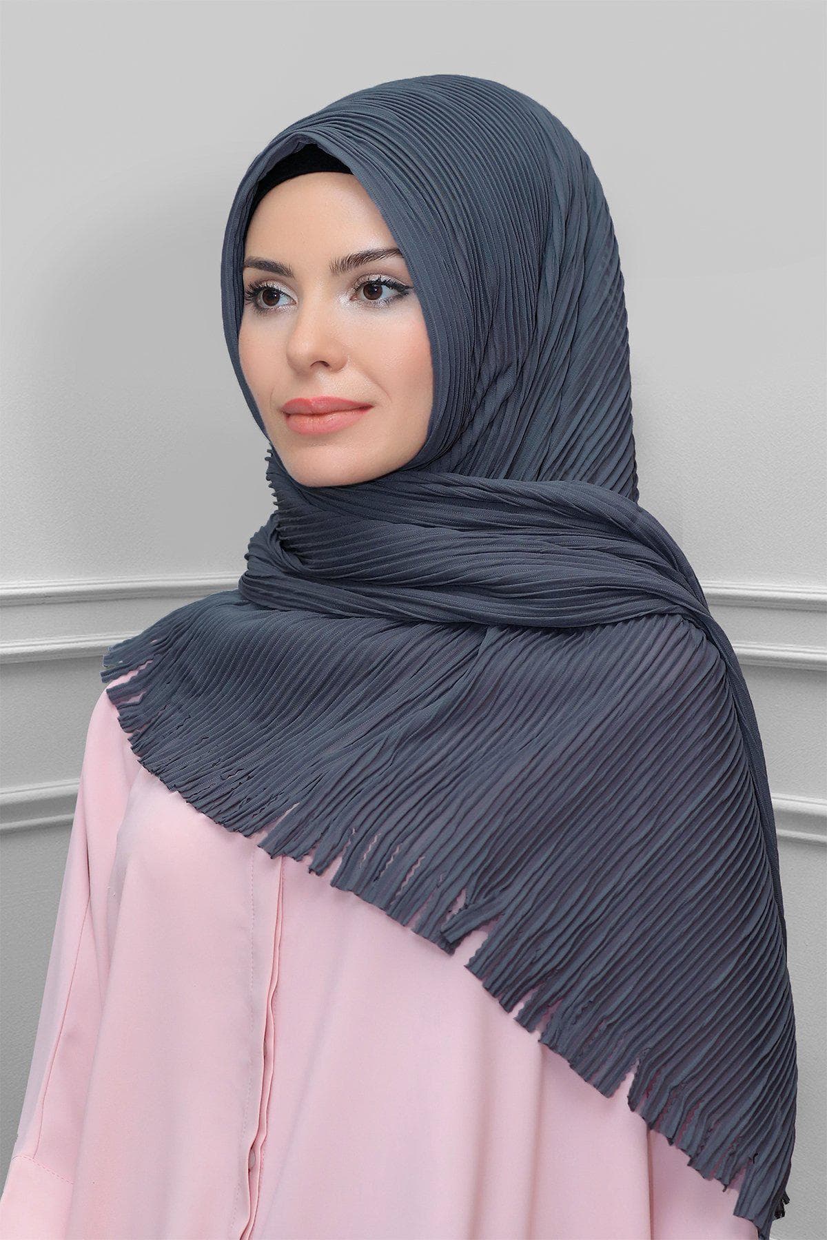 Elegant Tie-Back Pleated Hijab Scarf, Laser-Cut Design with Fringe in Beautiful Color Options, Hijab Scarf, Scarf for Women, premium scarves - image 3