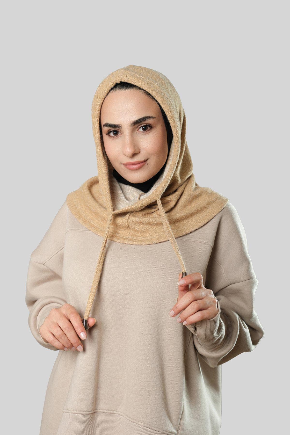 Stylish Plush Balaclava with Drawstring | Cozy Winter Hat & Neck Warmer in Various Colors, Adjustable Jakar Design for Cold Weather