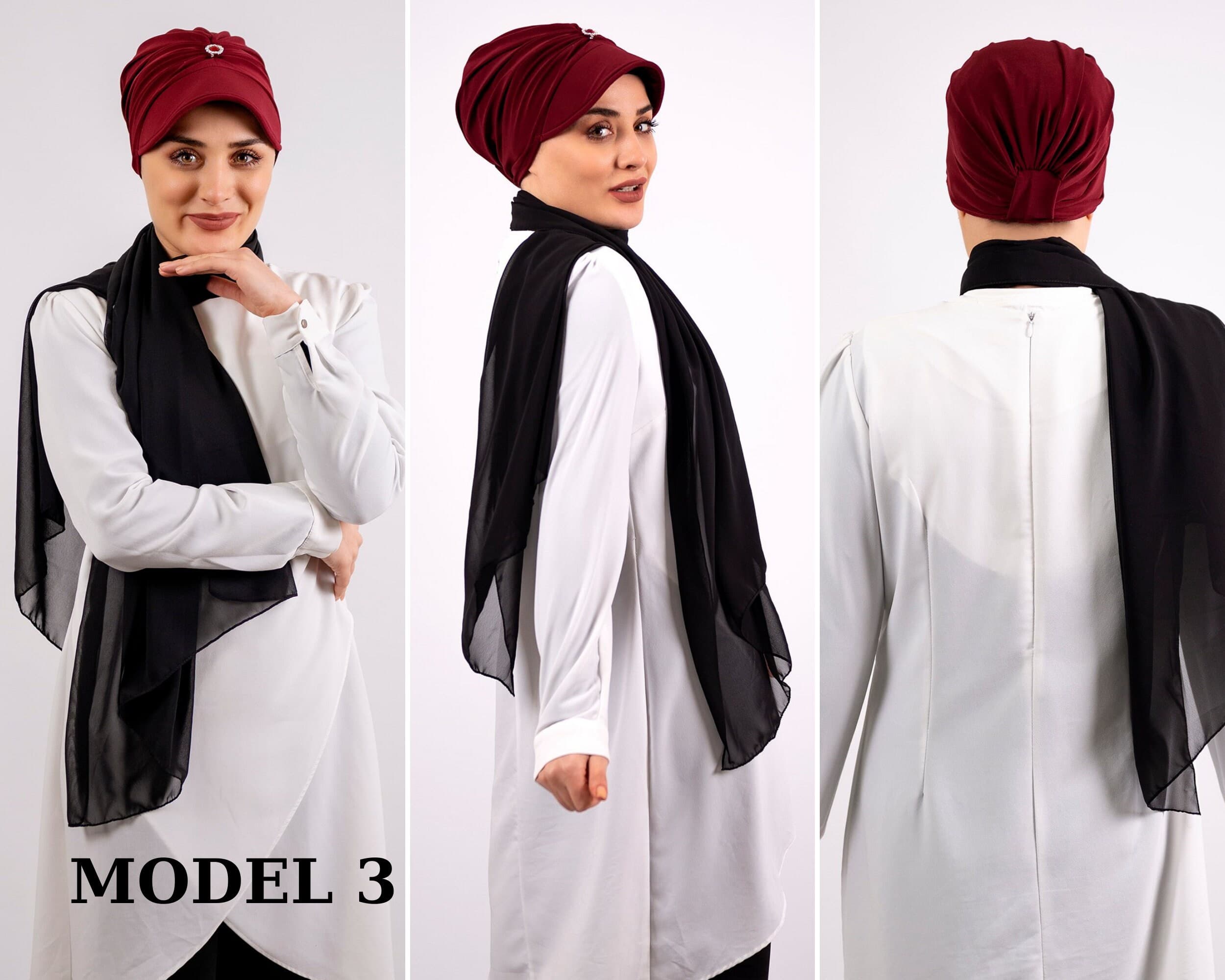 Easy Slip-On Viscon Hijab Bonnet | Accessorized with Hat for Women, Fashionable and Easy to Wear Turban, Gift For Her - image 4