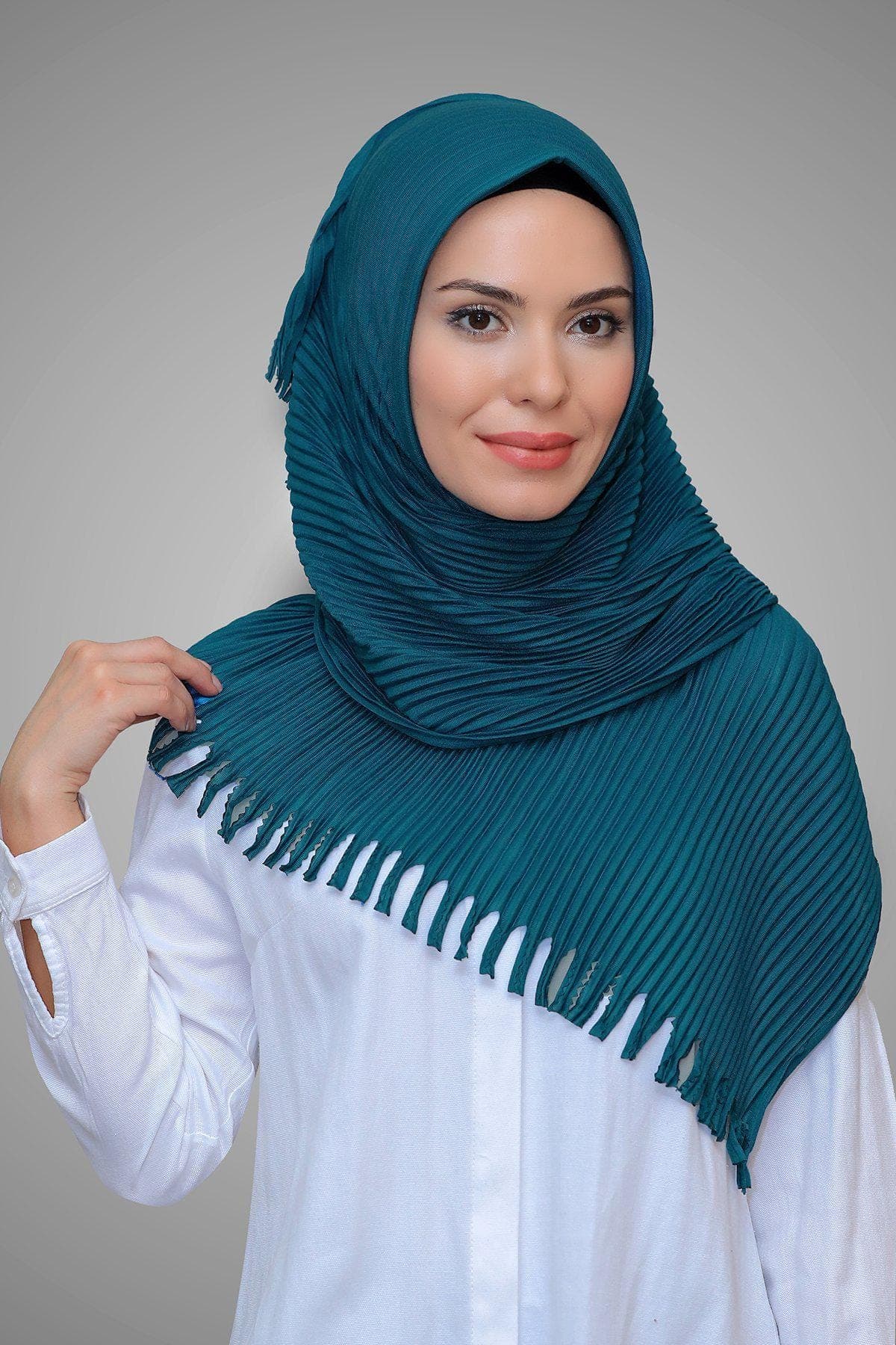 Fringed Pleated Hijab Scarf, Instant Hijab in Elegant Shades, Modest Fashion,  Available in Stylish Colors for Women’s Headwear