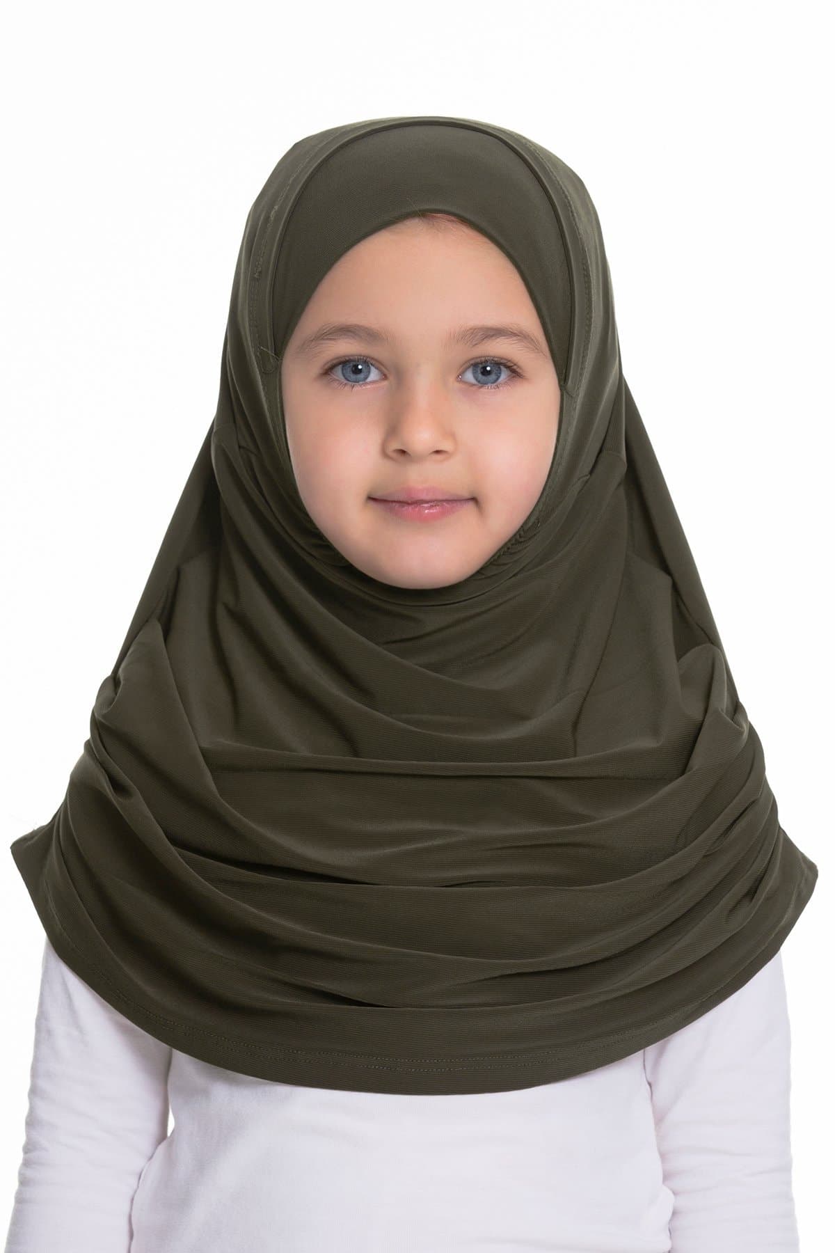 Stylish Kids' Headwear: Ready-made Snap-on Children's Hijab Cap, Muslim Wear for Kids, Fashionable Children's Head Scarf