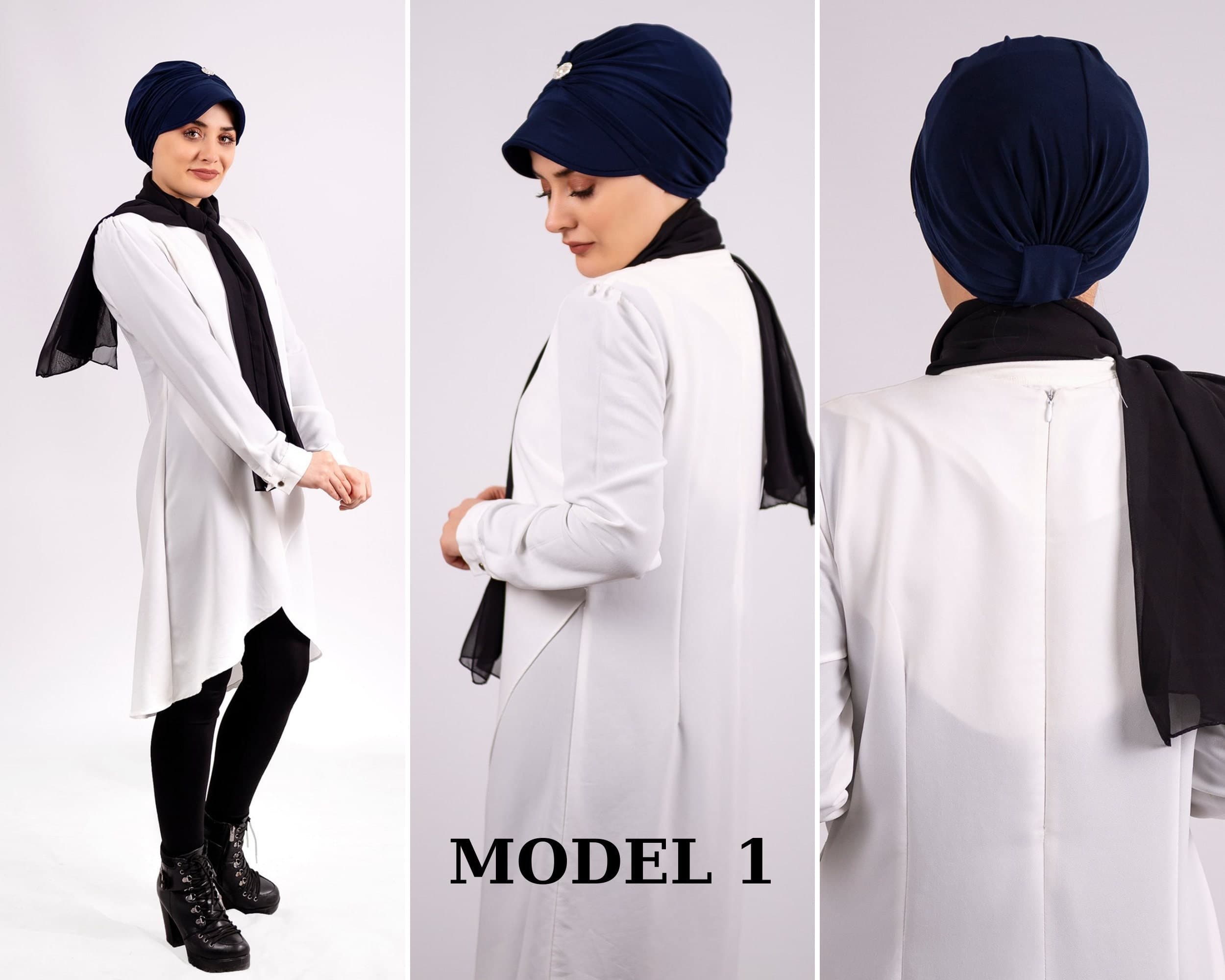 Easy Slip-On Viscon Hijab Bonnet | Accessorized with Hat for Women, Fashionable and Easy to Wear Turban, Gift For Her