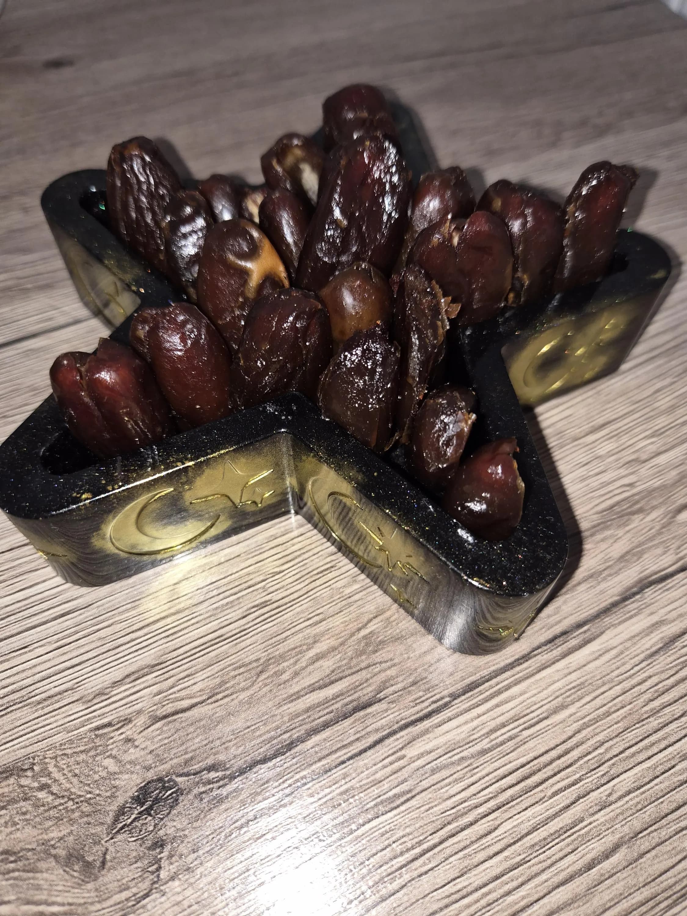 Dattelhalter | ramadan mubarek | ramadandeko | tischdeko | geschenk | Geschenkidee | tabledeco | ramadanschale | resin | Mond/Stern | dates - image 4