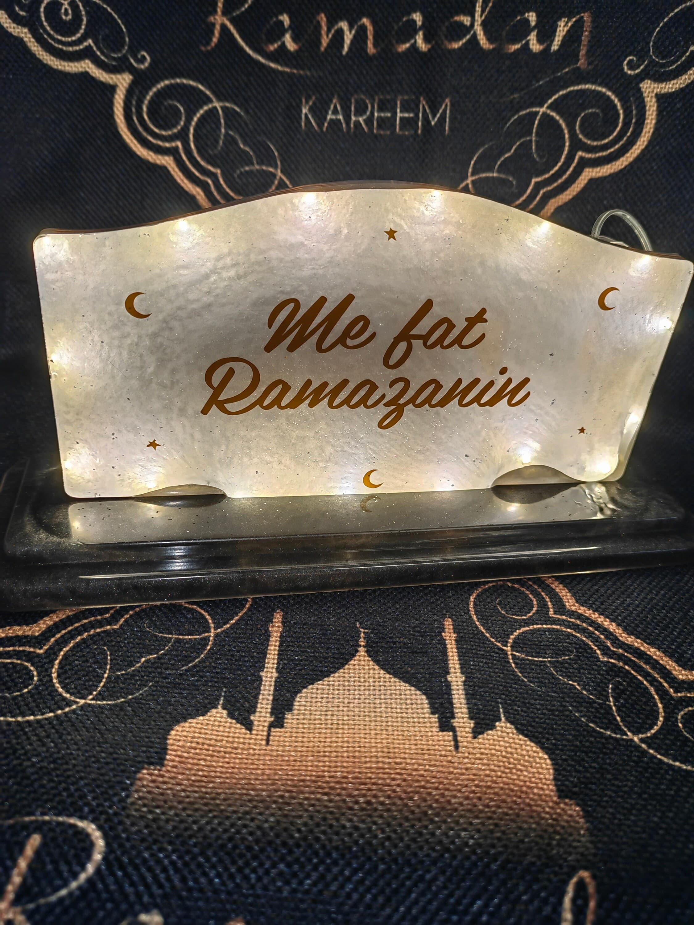Tischdeko resin | ramadan mubarak | ramadandekoration | nachtlicht | personalisiert | Eid Mubarak | Eid Dekoration | standfuß | Tischplatte - image 3