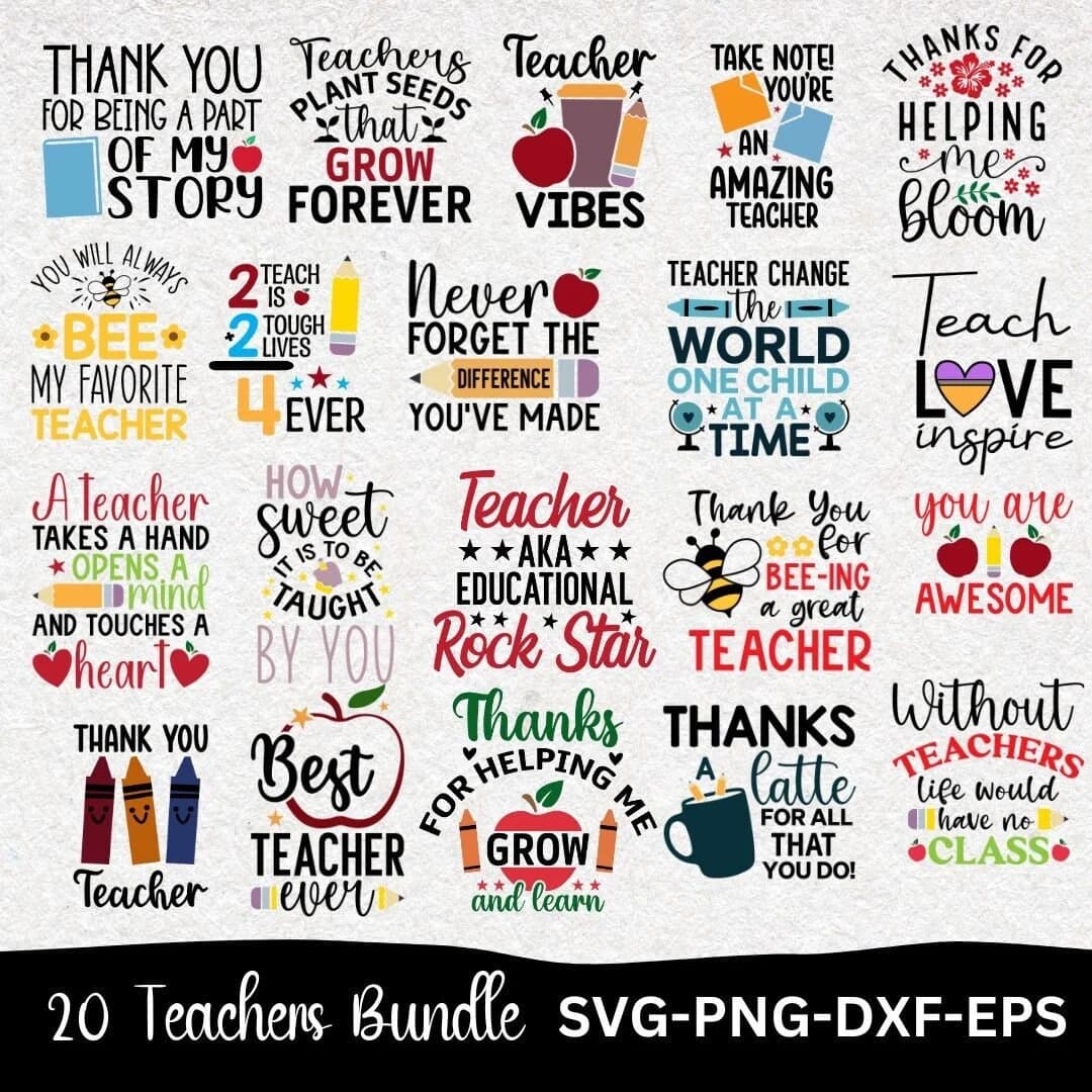 Teacher SVG  Bundle funny teacher life teacher gift best teacher teacher pencil teach end of school teacher quote  teacher clipart apple svg