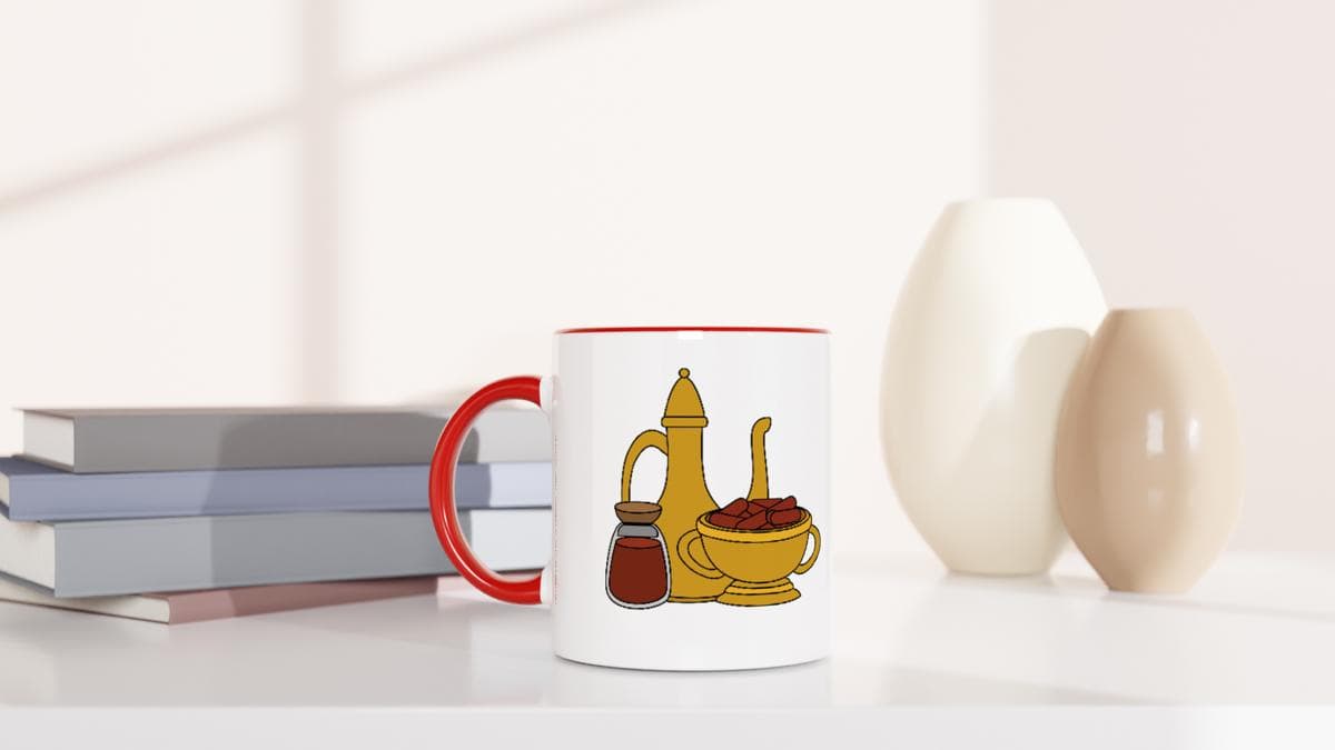Arabic Coffee Mug: "But First Coffee" - Middle Eastern Inspired Red Accent - image 5