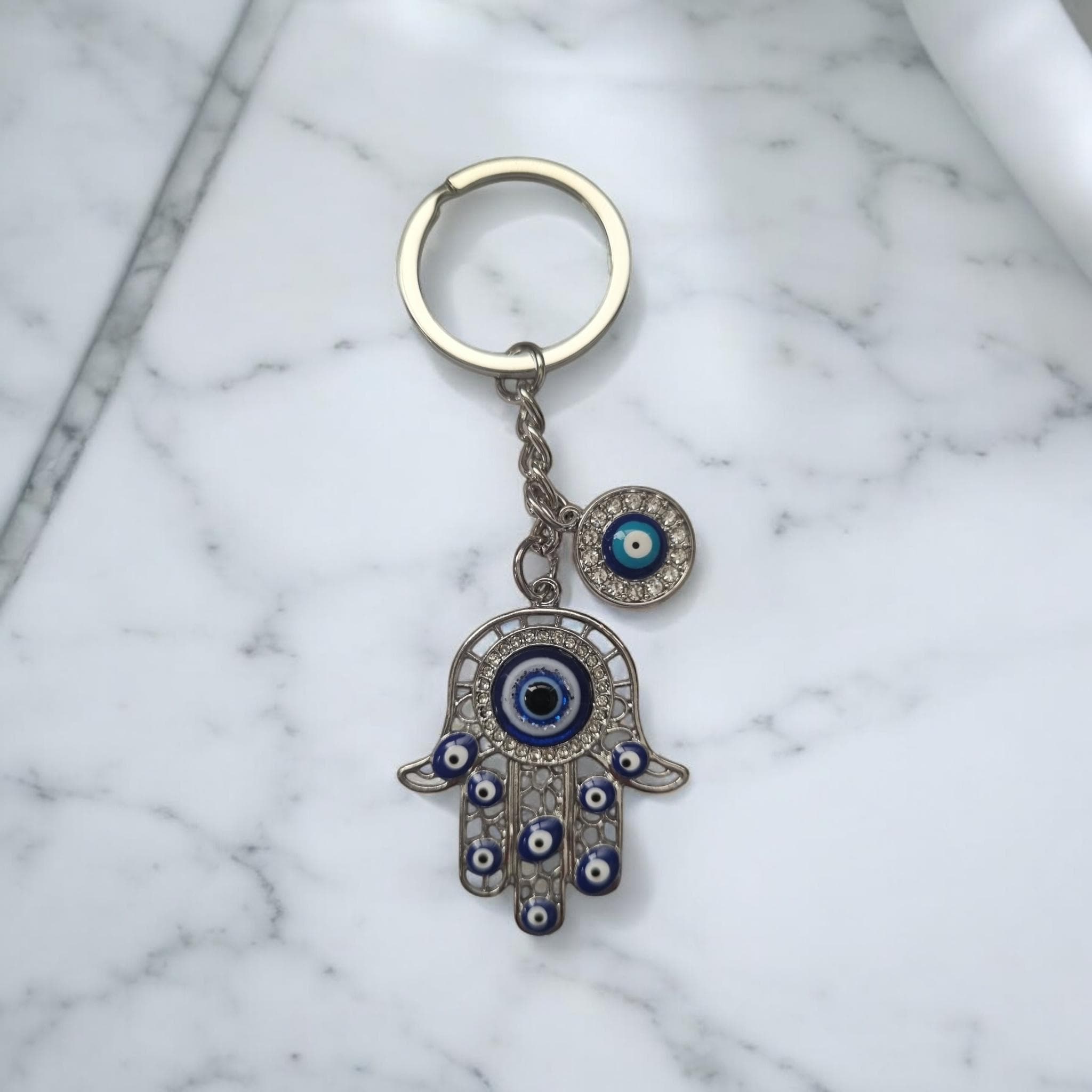 Hamsa Hand Keychain: Evil Eye Protective Amulet, Boho Spiritual Charm - image 4