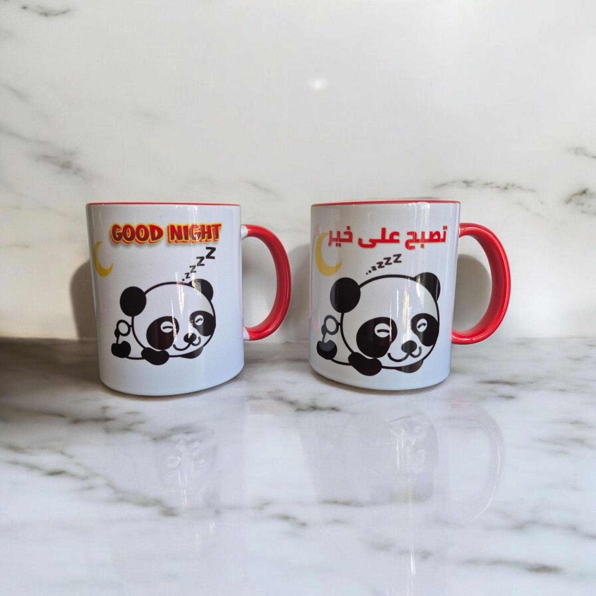 Bilingual Panda Mug Set: Arabic & English, Good Morning/Night - image 4