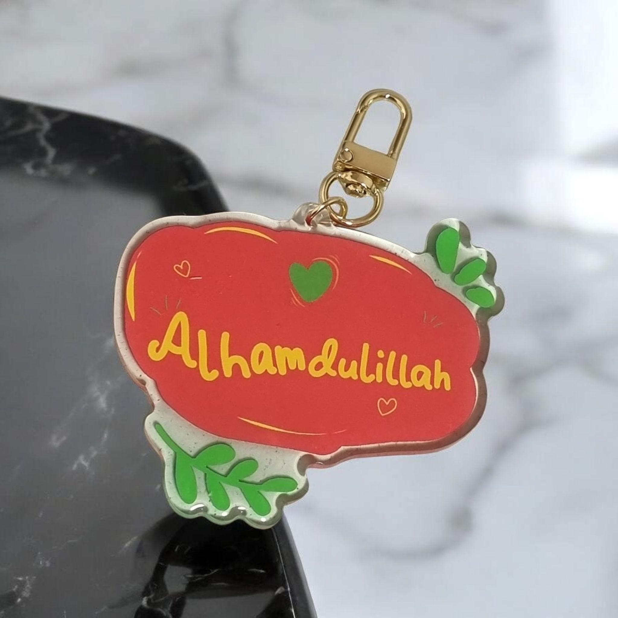 Alhamdulillah Acrylic Keychain: Islamic Gratitude Keyring with Gold Clip - image 5