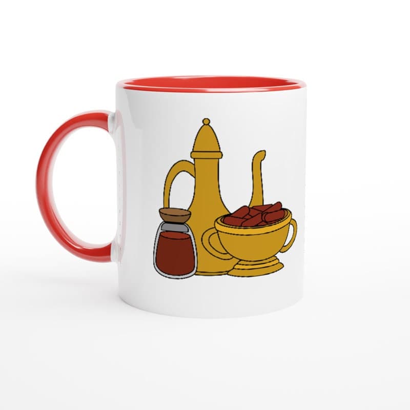 Arabic Coffee Mug: "But First Coffee" - Middle Eastern Inspired Red Accent - image 4