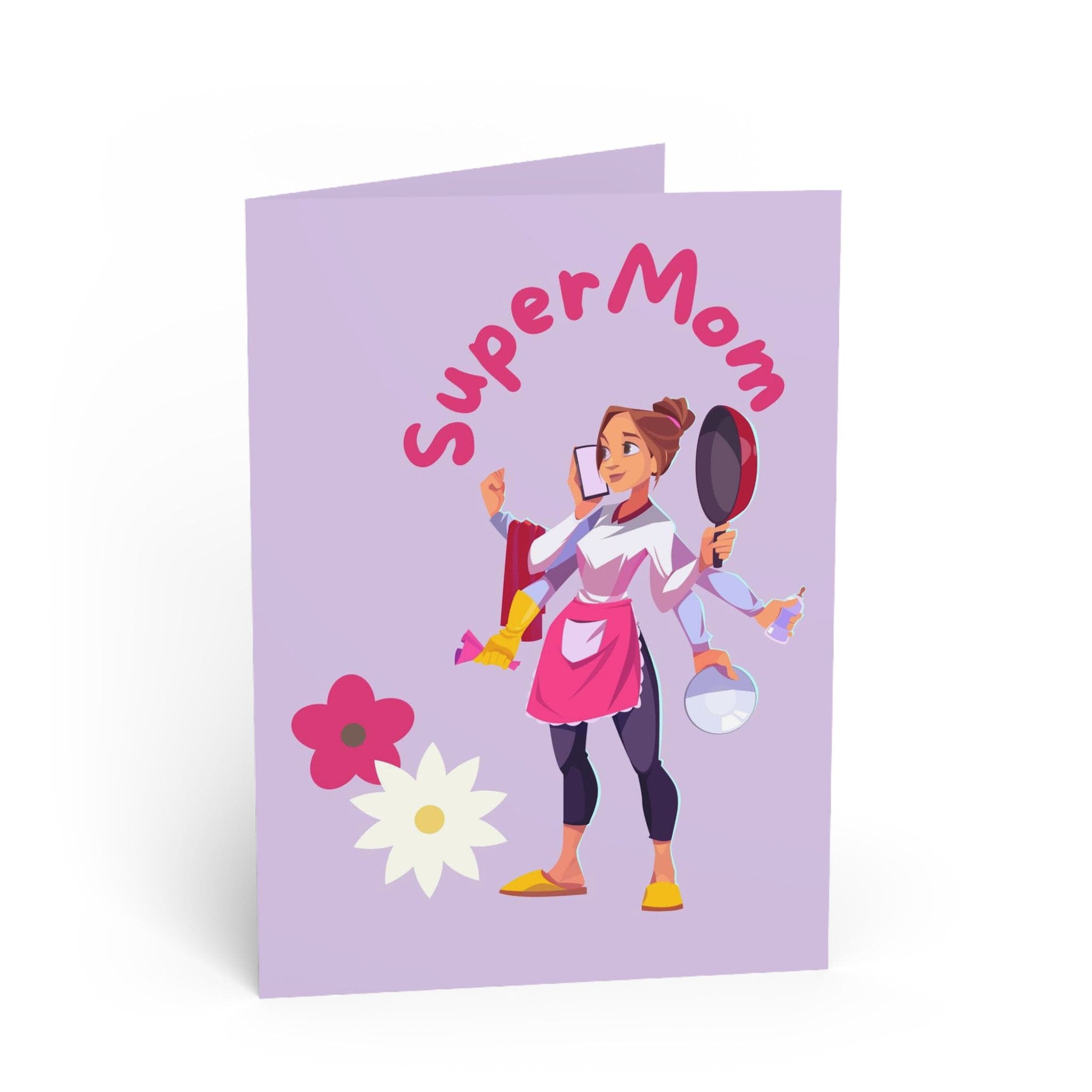 Mother's Day greeting card, SuperMom Mother's Day Card – Funny & Cute Greeting Card for Mum | Multitasking Mom Cartoon | Mother's Day Gift - image 4