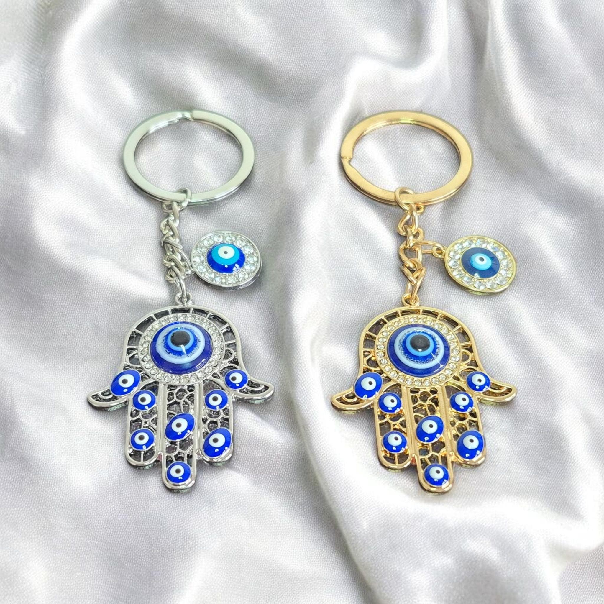 Hamsa Hand Keychain: Evil Eye Protective Amulet, Boho Spiritual Charm