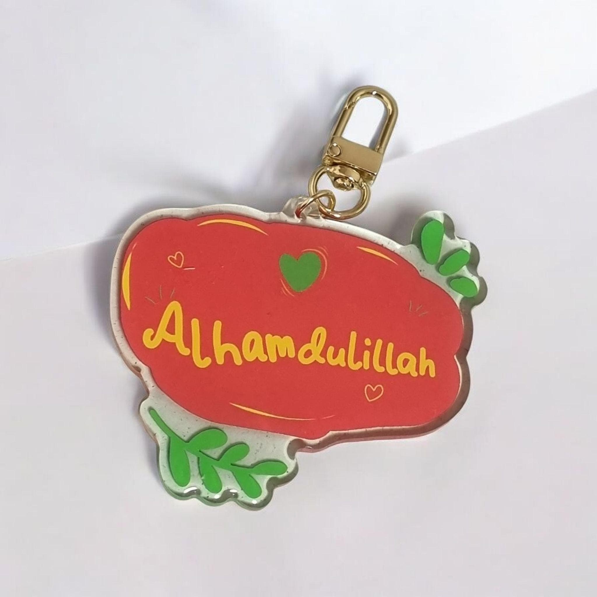 Alhamdulillah Acrylic Keychain: Islamic Gratitude Keyring with Gold Clip - image 4