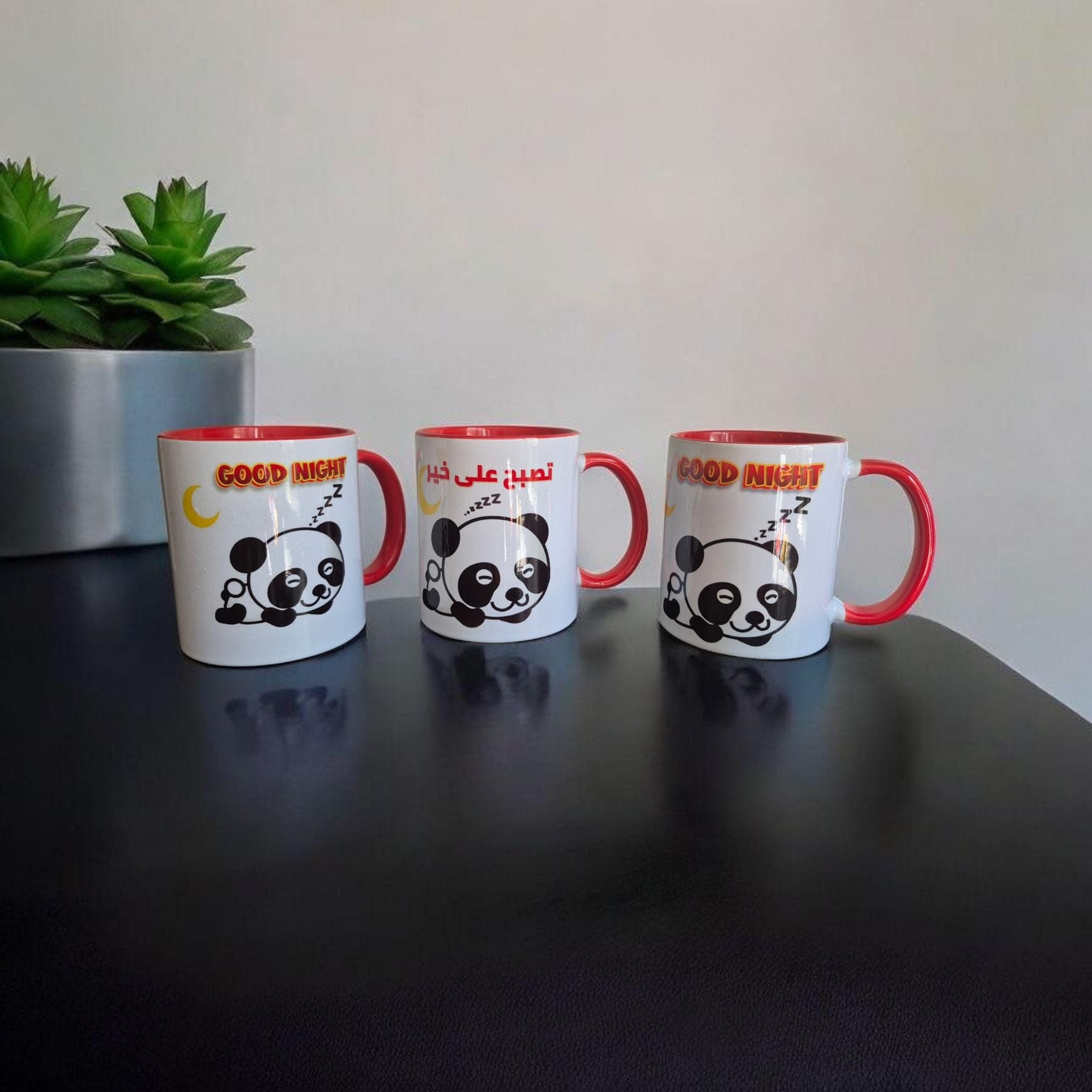 Bilingual Panda Mug Set: Arabic & English, Good Morning/Night - image 5