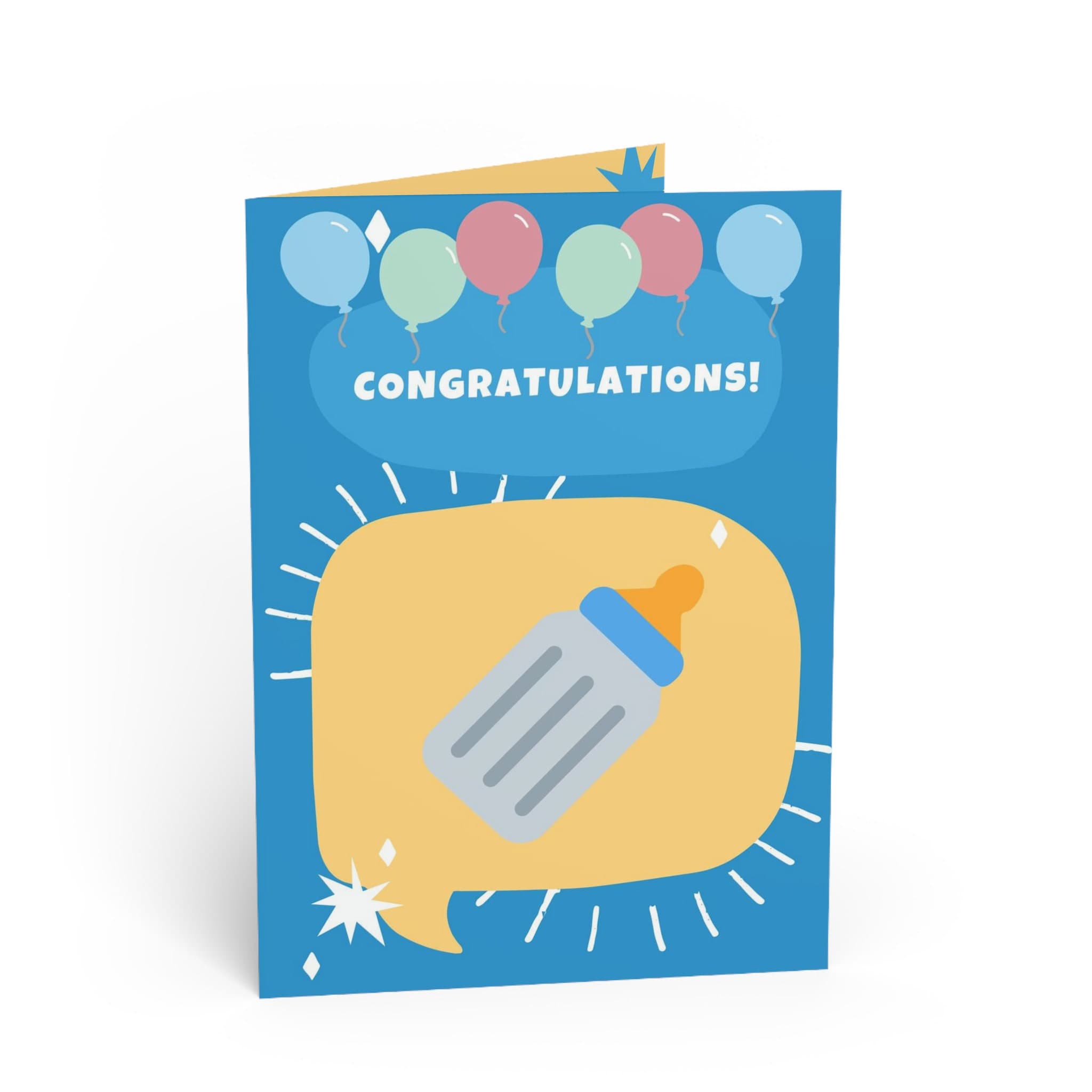 Newborn Card Welcome Baby Shower Congratulations, baby blue card new baby boy card newborn gift newborn cute card - image 4